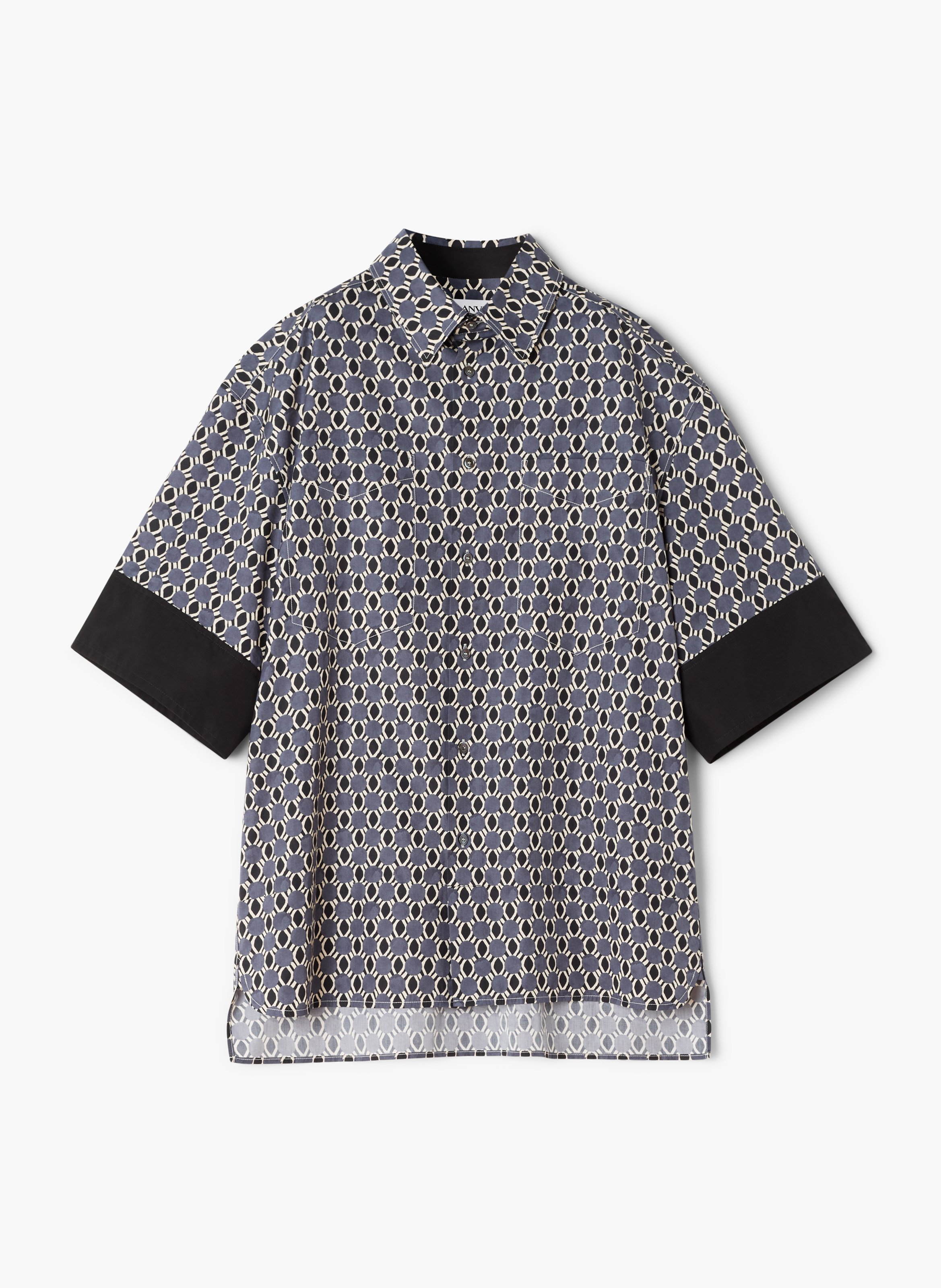 Chemise ample en coton imprimé LANVIN Noir