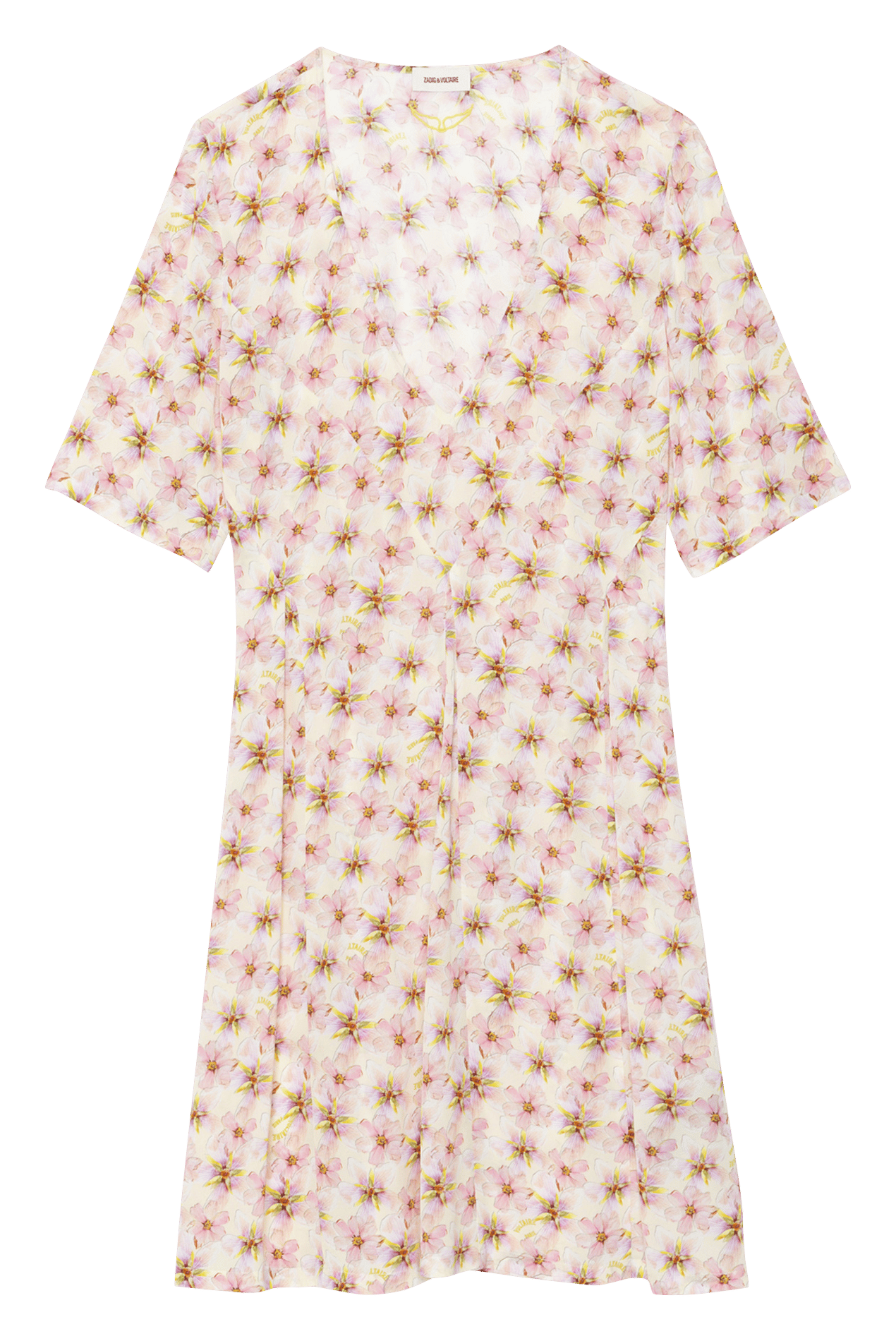 Robe courte évasée col v rodalas ZADIG&VOLTAIRE Jaune