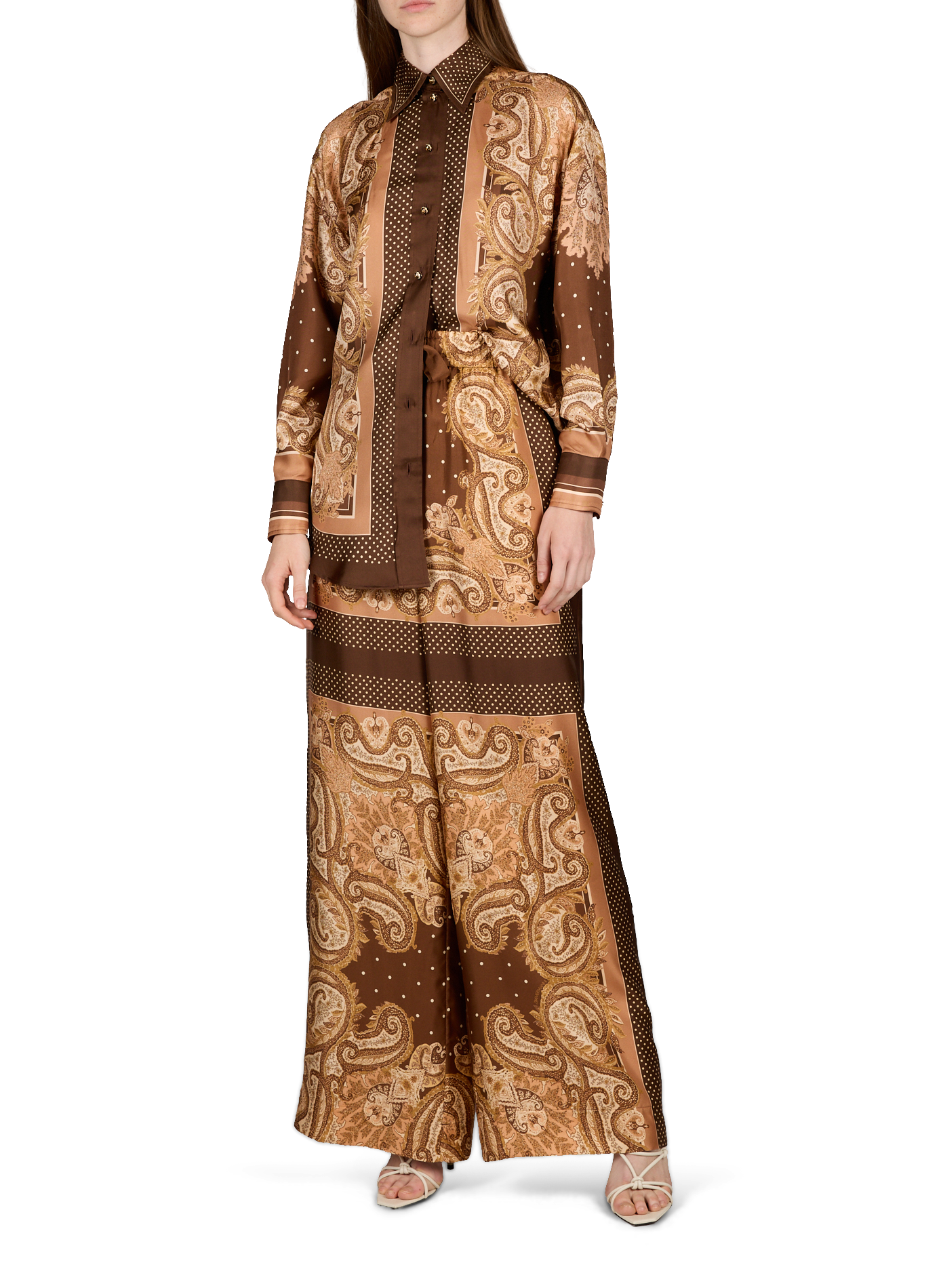 Luna silk blouse ZIMMERMANN Brown