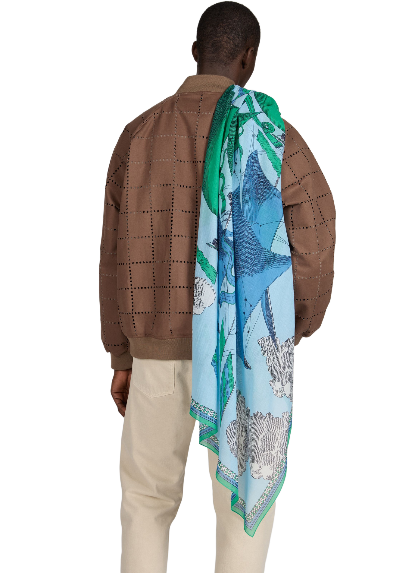 Printed scarf INOUI EDITIONS Green