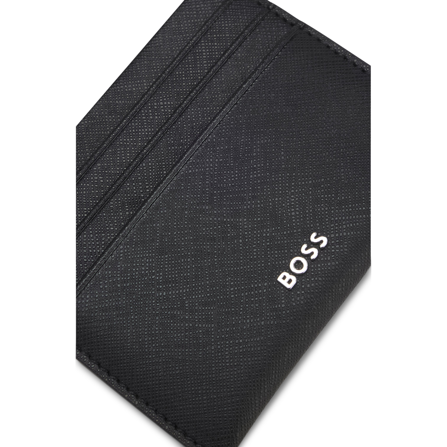Porte-cartes en cuir BOSS Noir