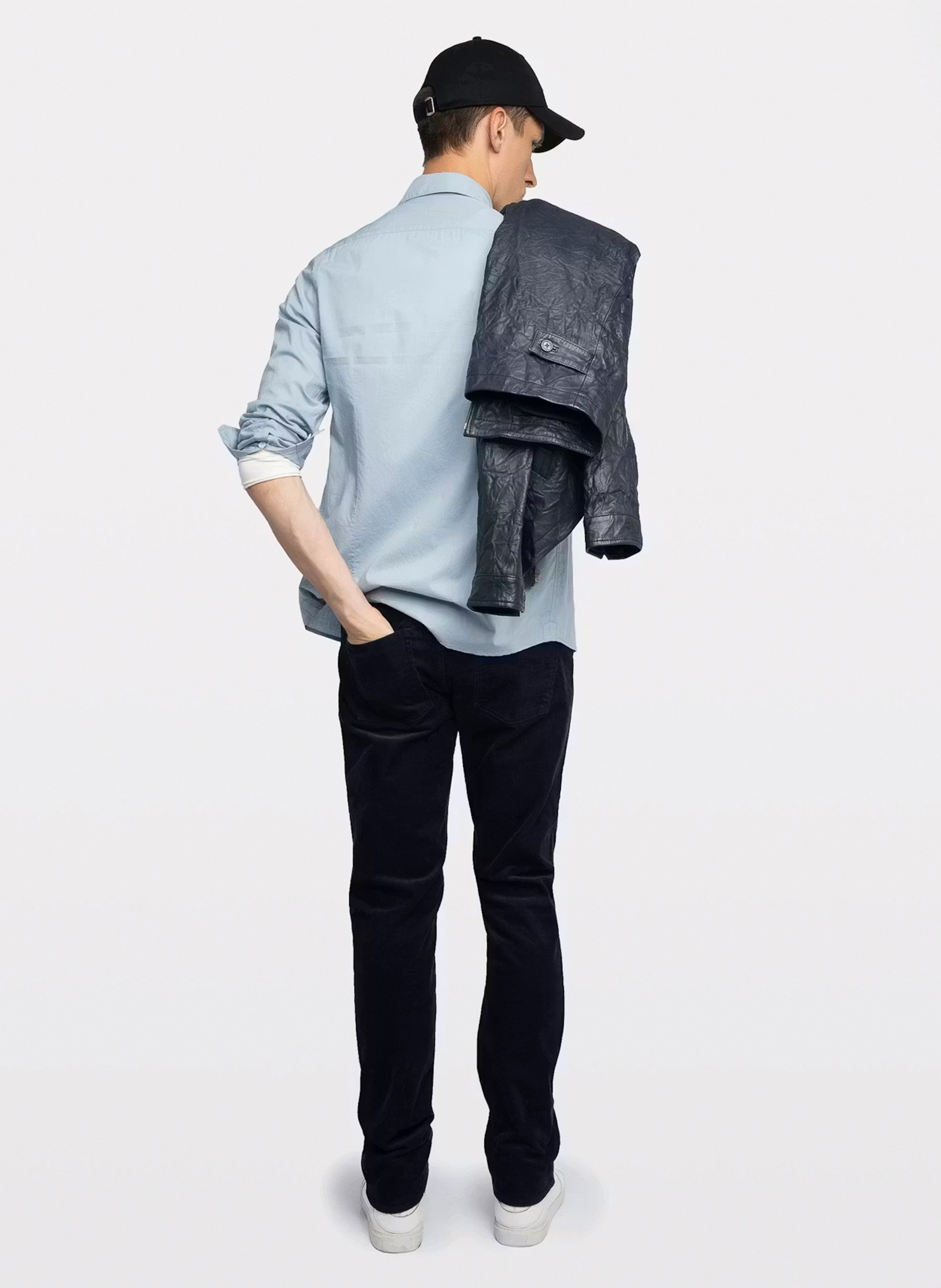 Pantalon ajustée en coton mélangé steeve ZADIG&VOLTAIRE Bleu