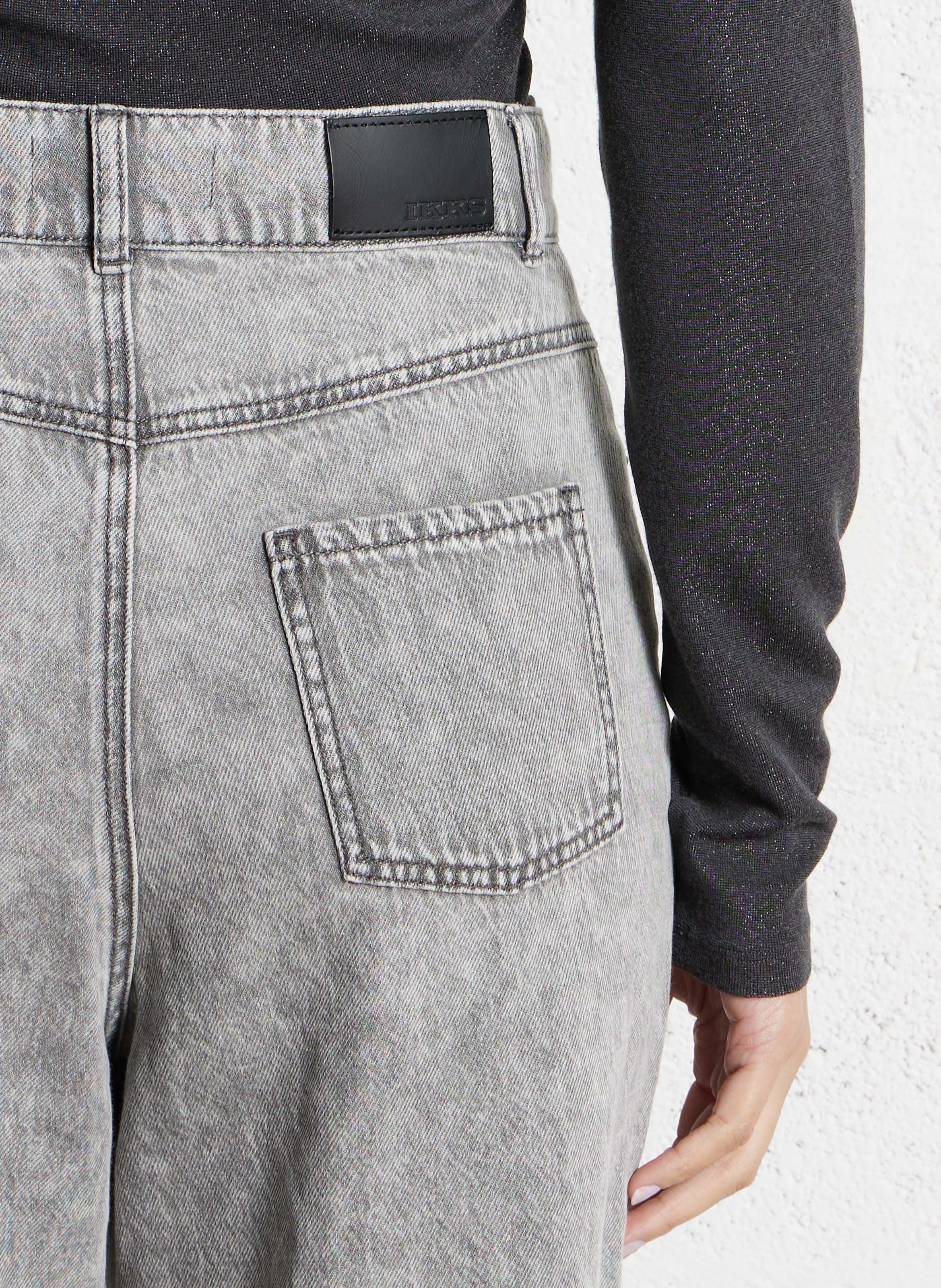 Jean flare taille haute en coton edie IKKS Gris
