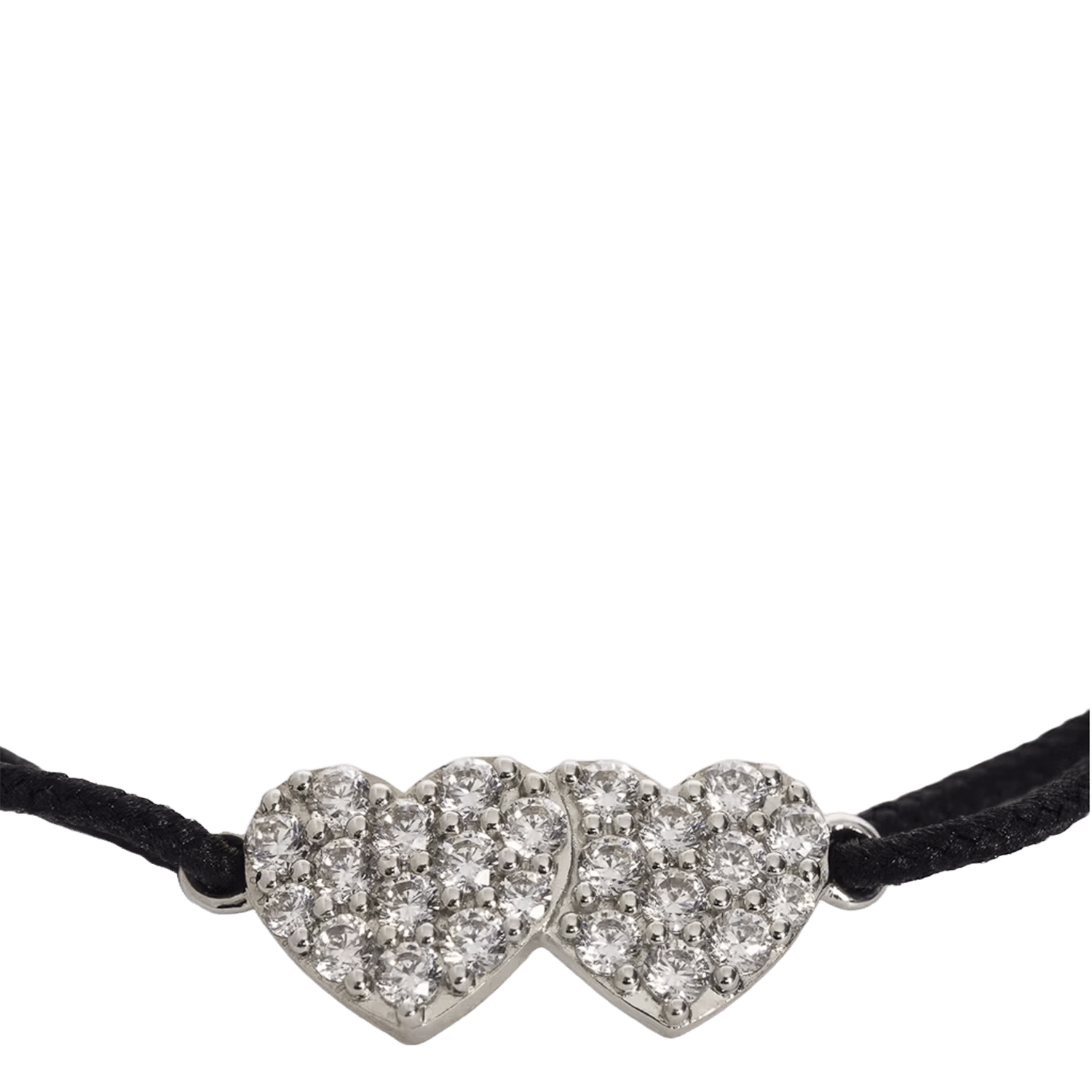 Bracelet cordon en cœur strassé link heart ZADIG&VOLTAIRE Noir