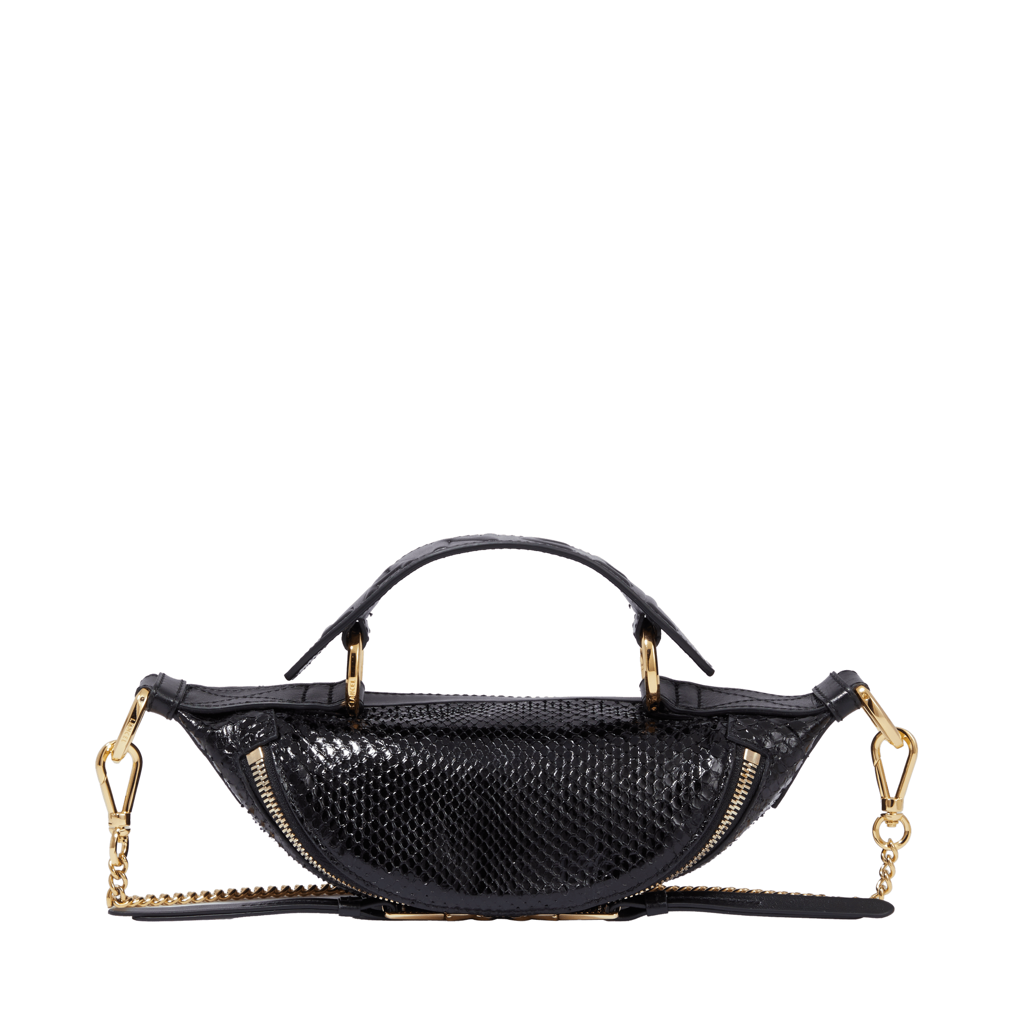 Sac porte croise origami de lancel en python & cuir de vachette lisse LANCEL Noir
