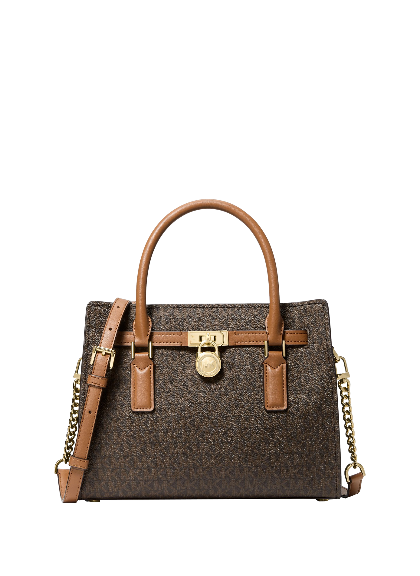 Hamilton logo print handbag MICHAEL KORS Brown