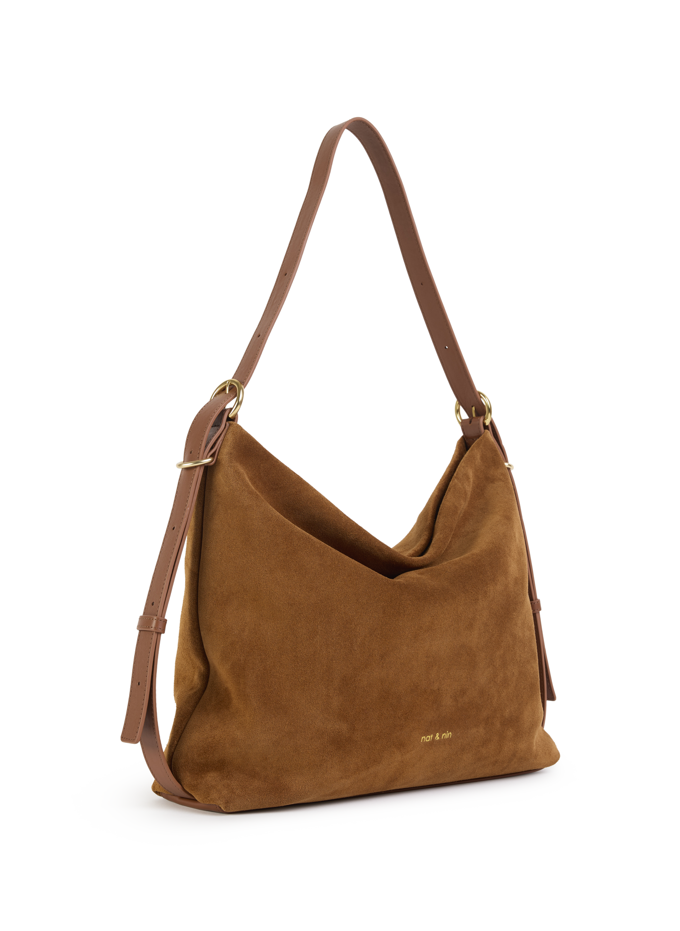 Schultertasche aus Leder NAT & NIN Braun
