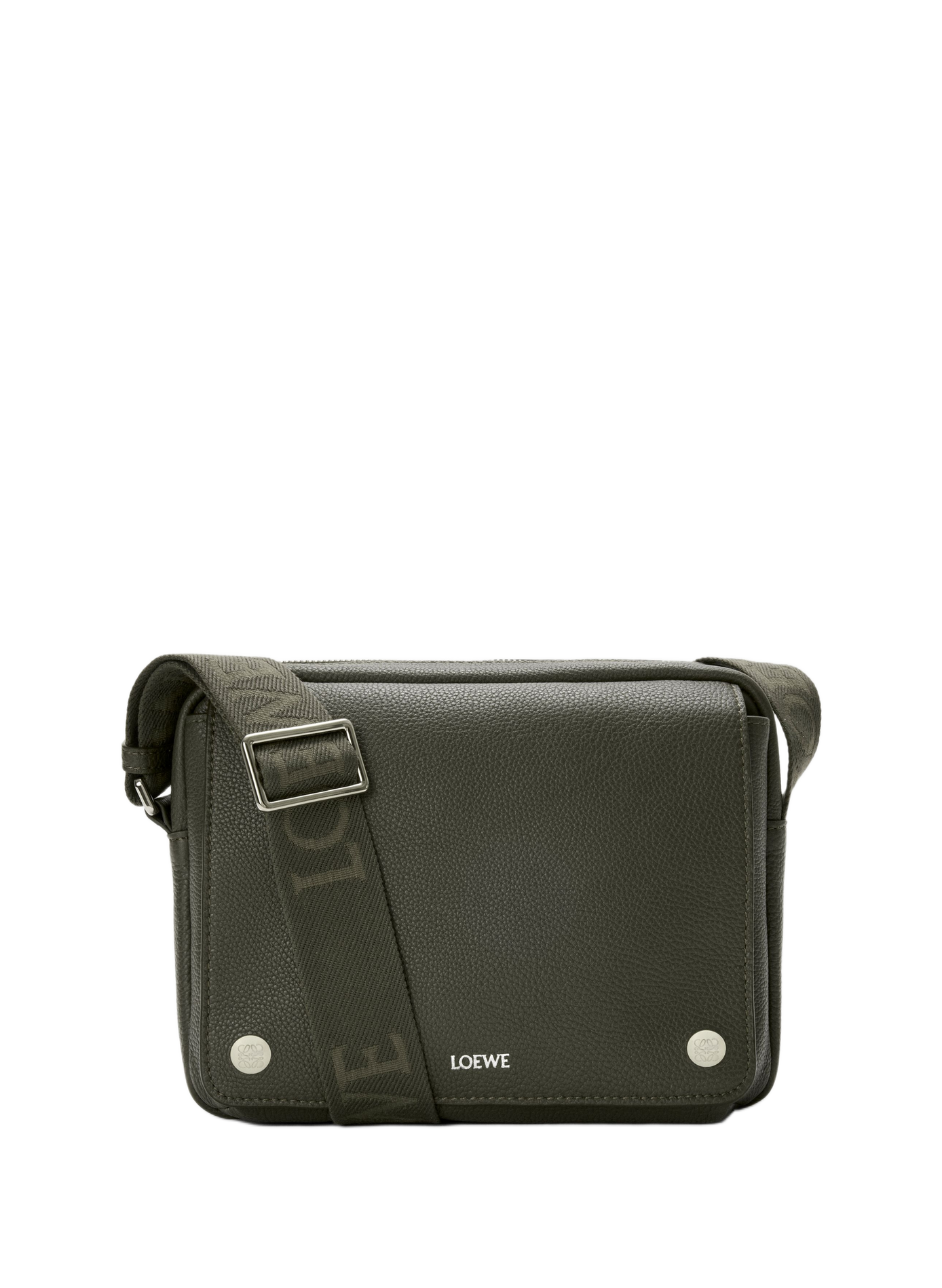 Pebble Messenger Medium aus weichem genarbtem Kalbsleder LOEWE Khaki