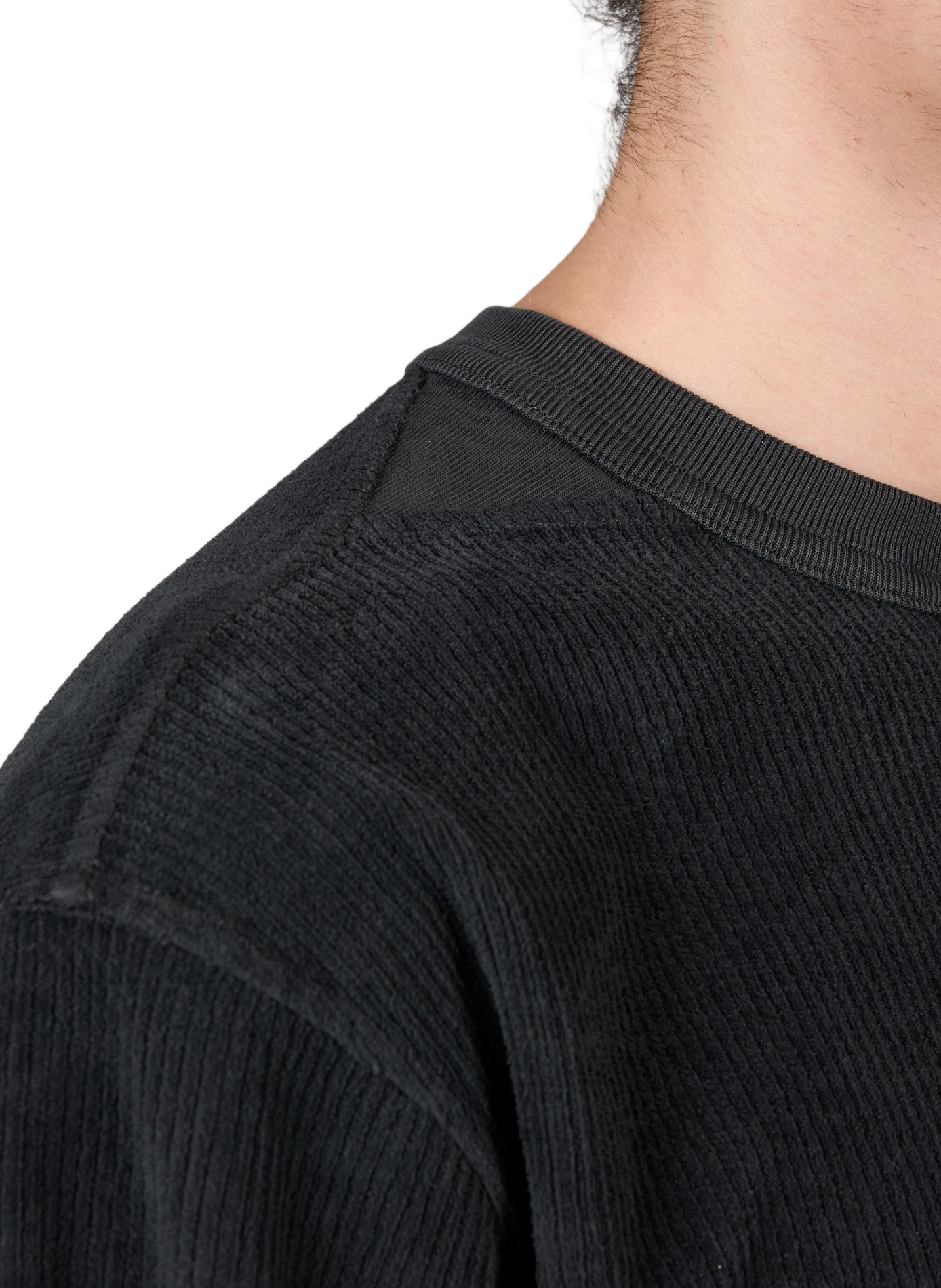 Sweater met ronde hals in fluweel STONE ISLAND Grijs