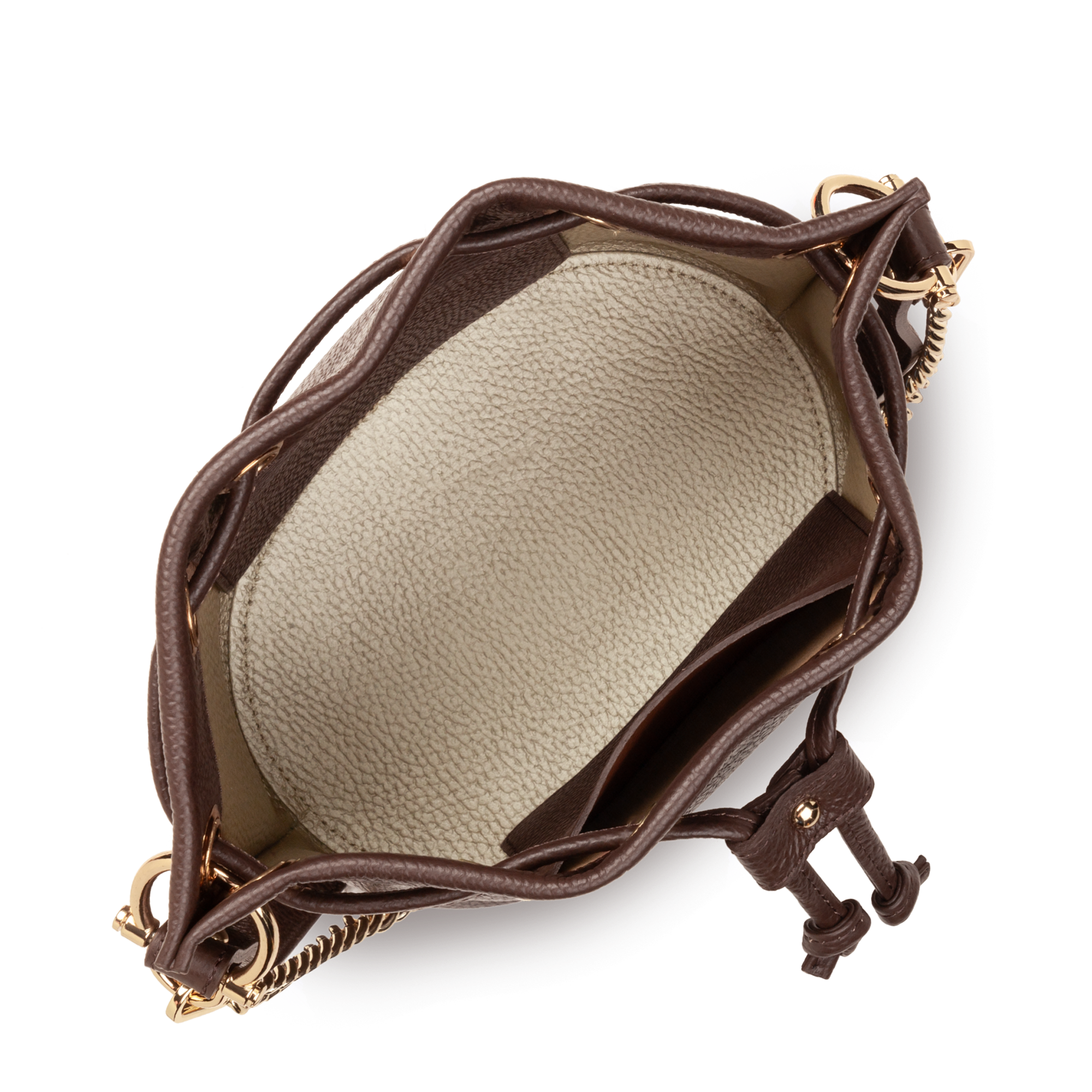 Petit sac bourse - alba double LANCASTER Marron