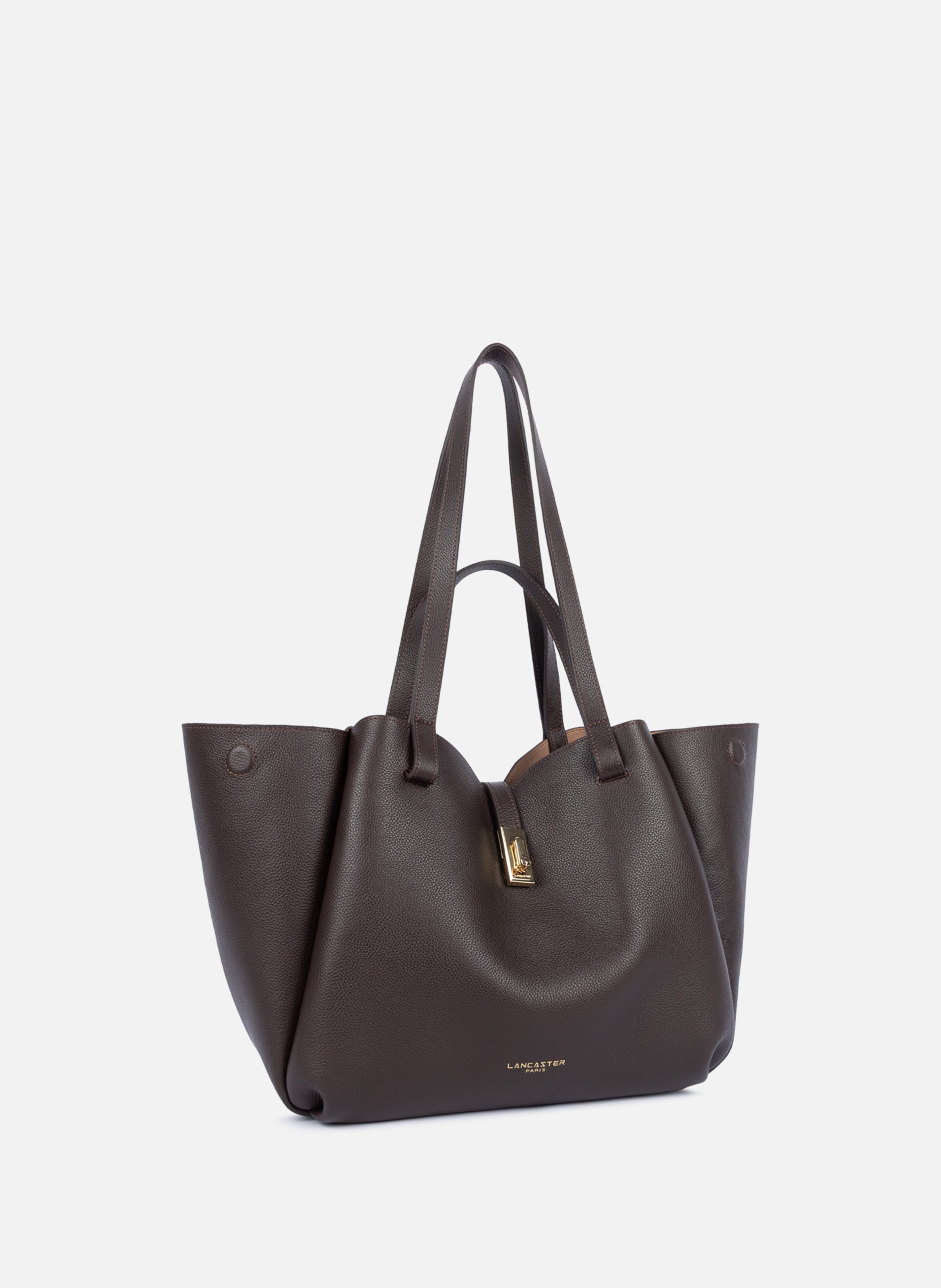 Grand sac cabas épaule - milano horizon LANCASTER Marron