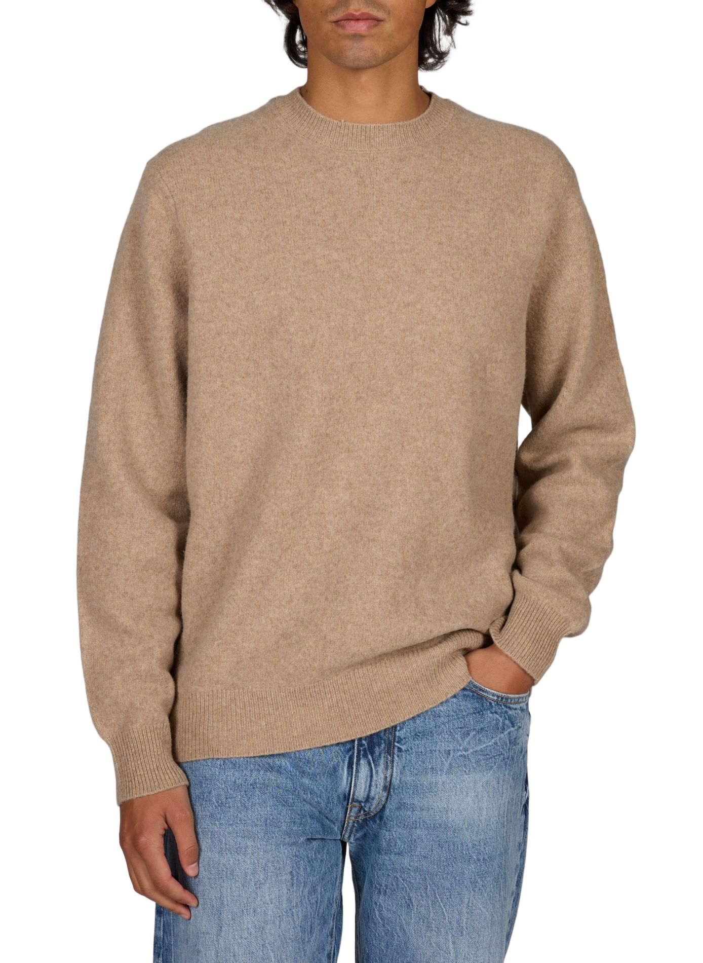 Rundhalsausschnitt-Pullover aus Merinowolle ANNARR Beige