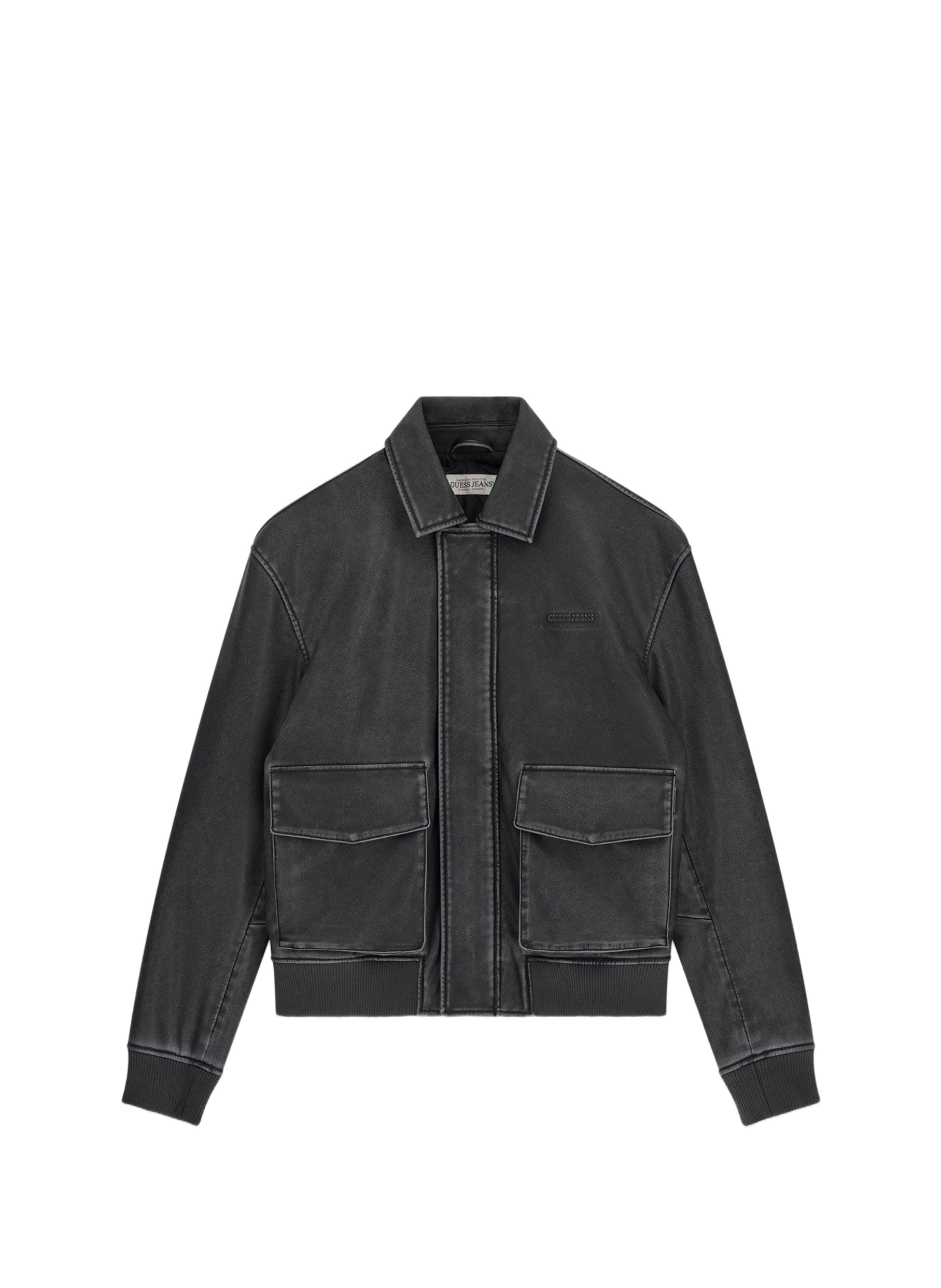 Gerade geschnittene Jacke in verwaschener Optik GUESS Schwarz