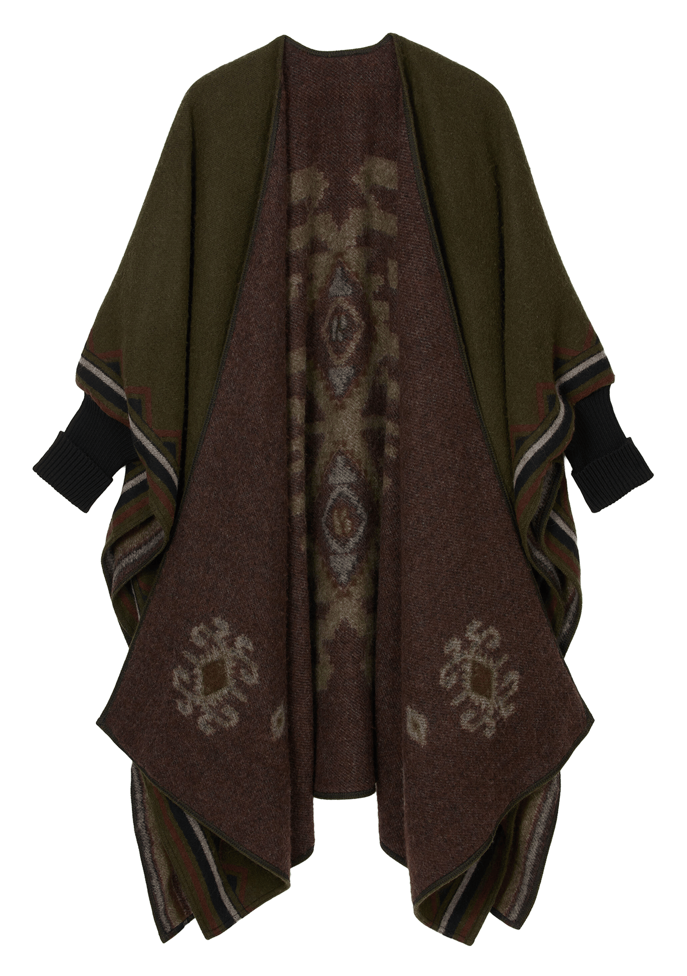 Poncho ample manches longues pongo BA&SH Kaki
