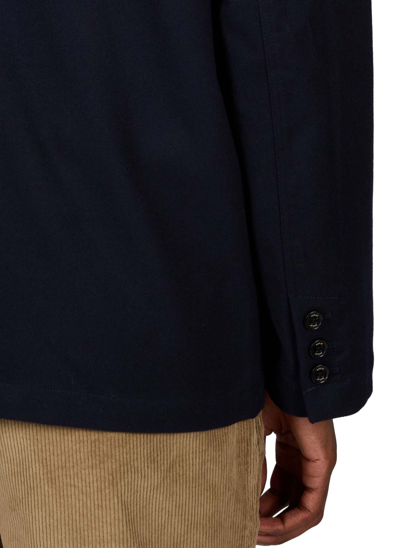 Straight blazer with a tailored collar. REPLAY Blue