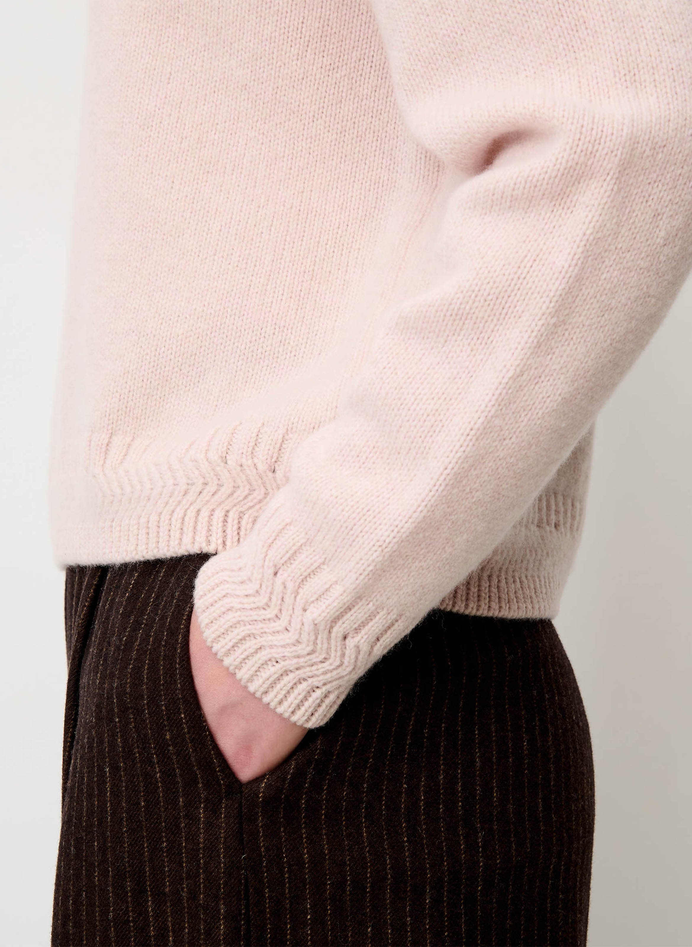 Pull oversize col rond en laine mérinos silty SESSUN Rose