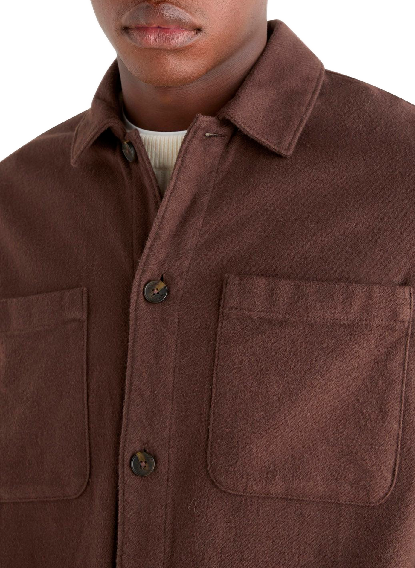 Camisa a rayas de algodón DOCKERS Marrón