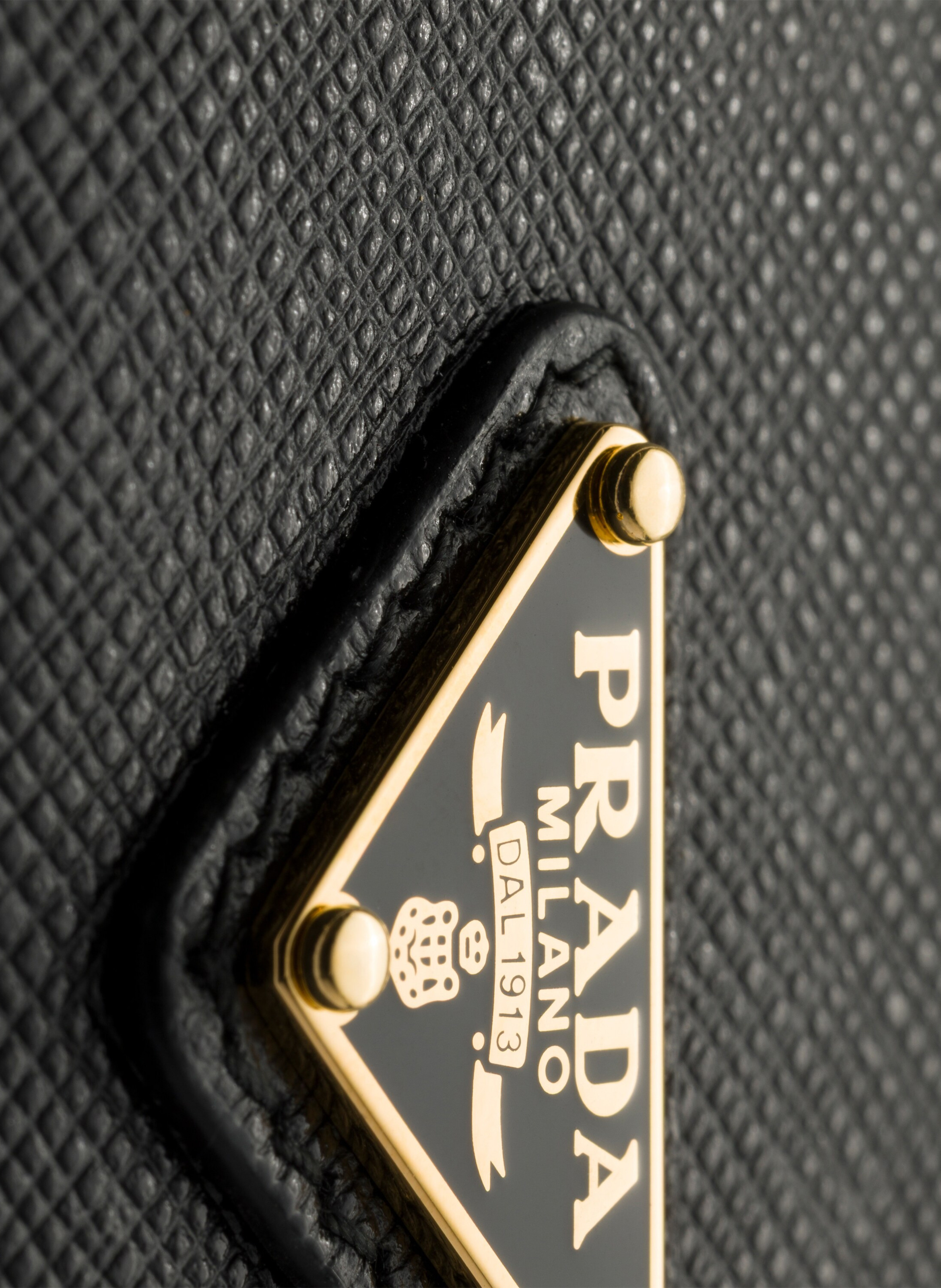 Porte-cartes en cuir saffiano PRADA Noir