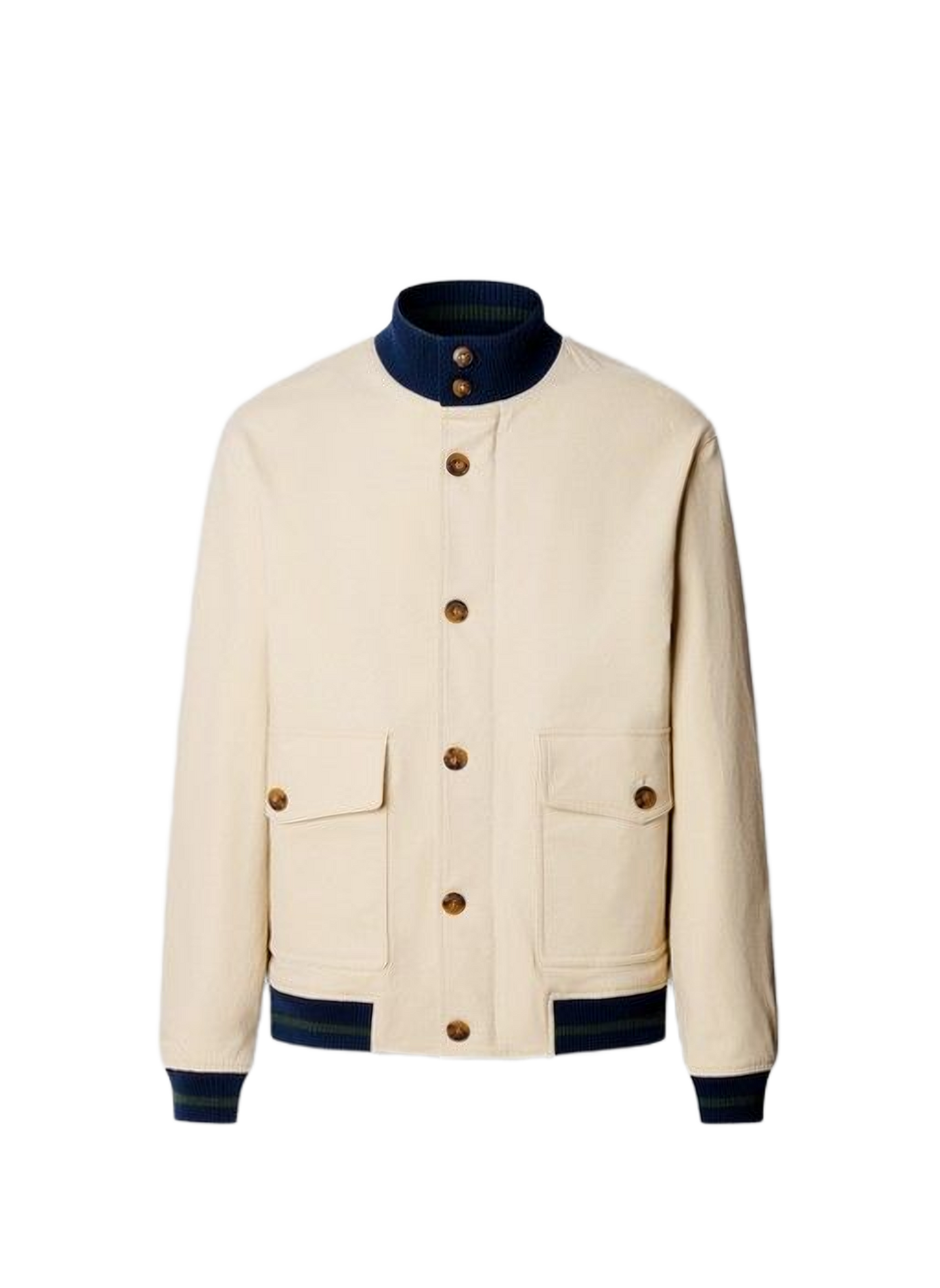 High-neck cotton jacket FACONNABLE Beige