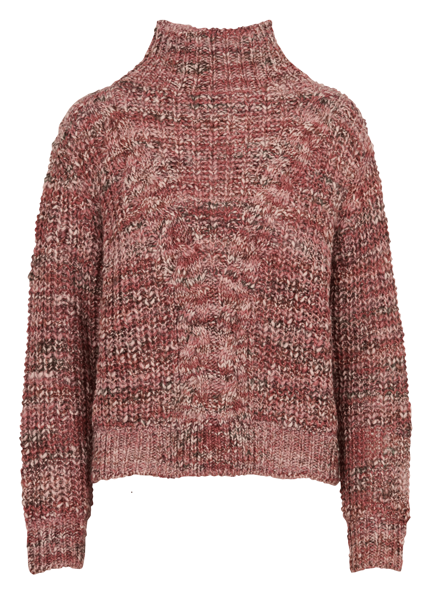 Rechte gebreide coltrui met hoge hals LA FEE MARABOUTEE Roze
