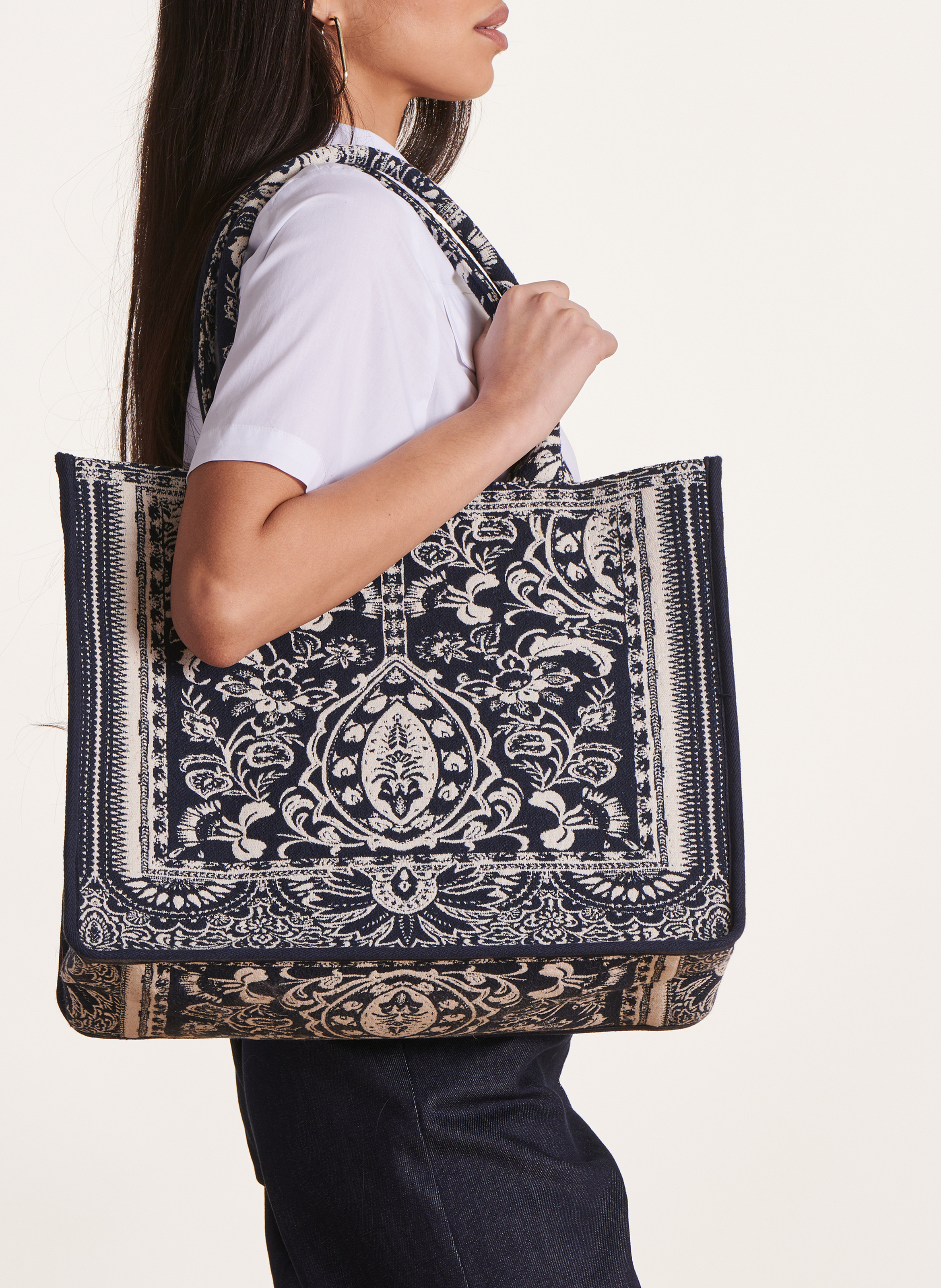 Jacquard shopper LA FEE MARABOUTEE Blauw
