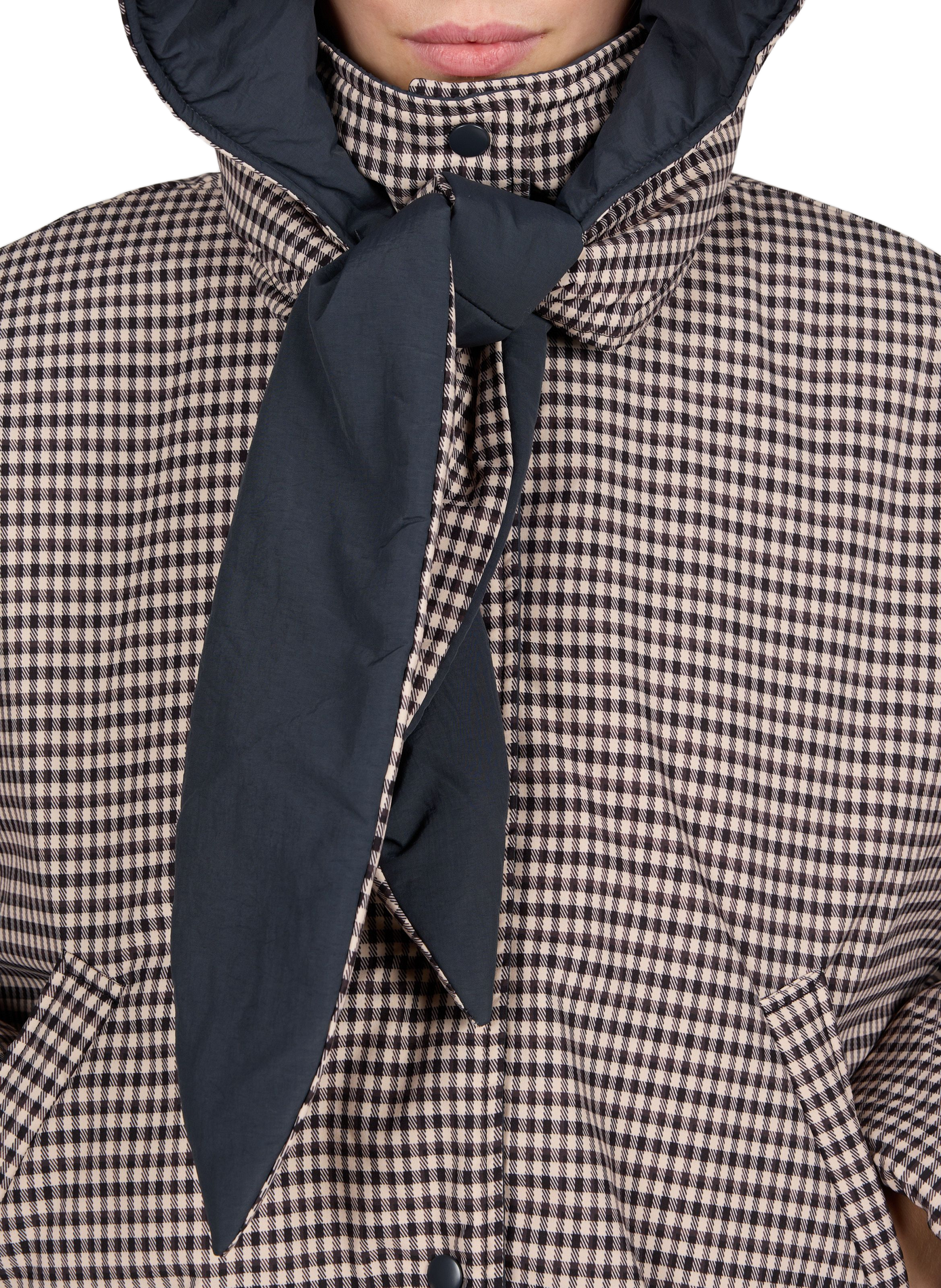 Short oversized checked coat OBJECT Multicolour