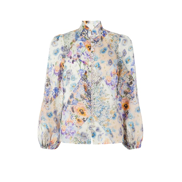 Blouse Tama à imprimé en ramie