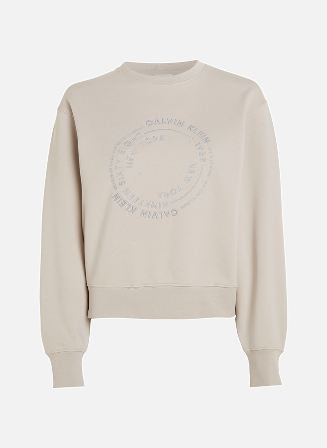 Sweatshirt ample avec logo brodé en coton mélangé CALVIN KLEIN