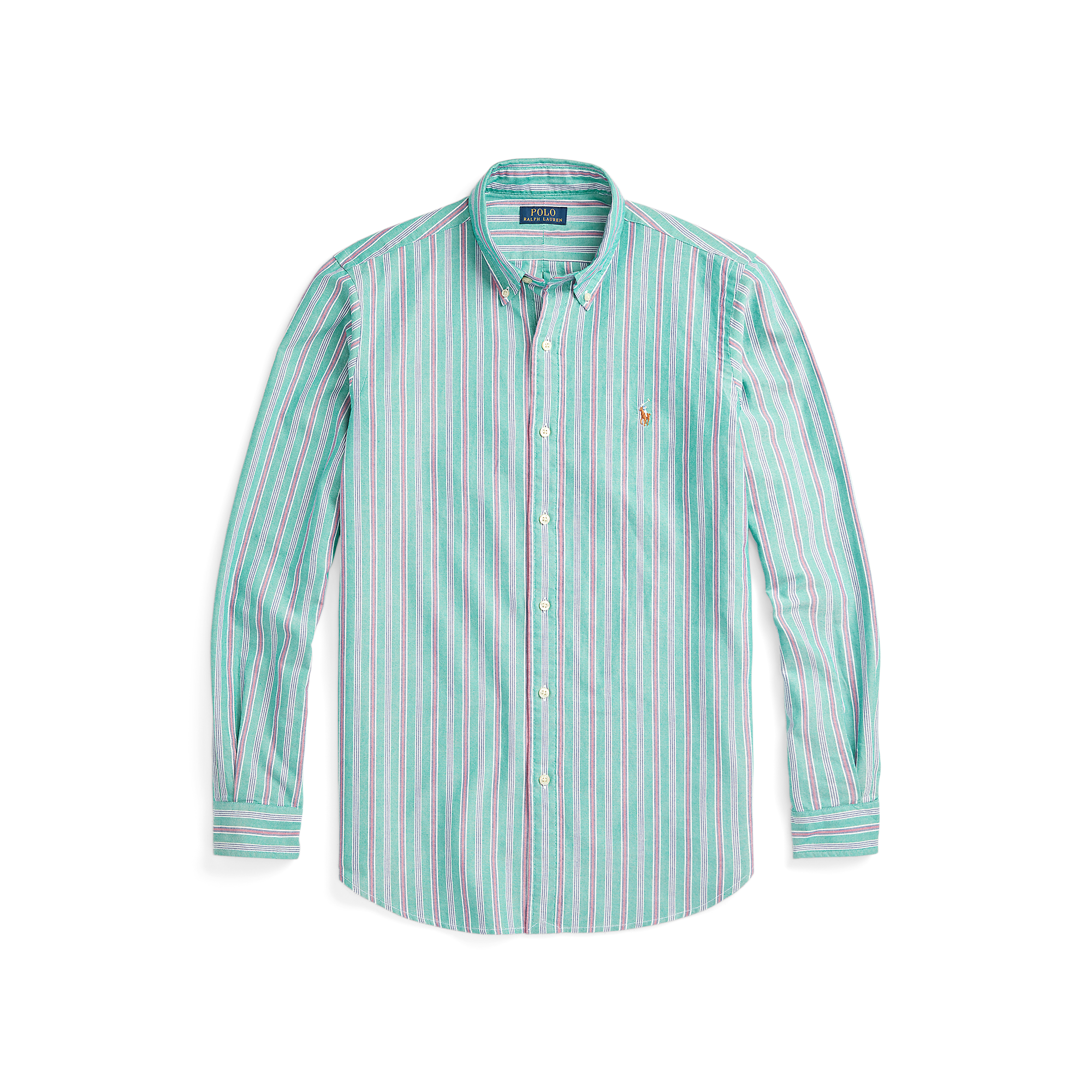 Chemise droite rayée en coton