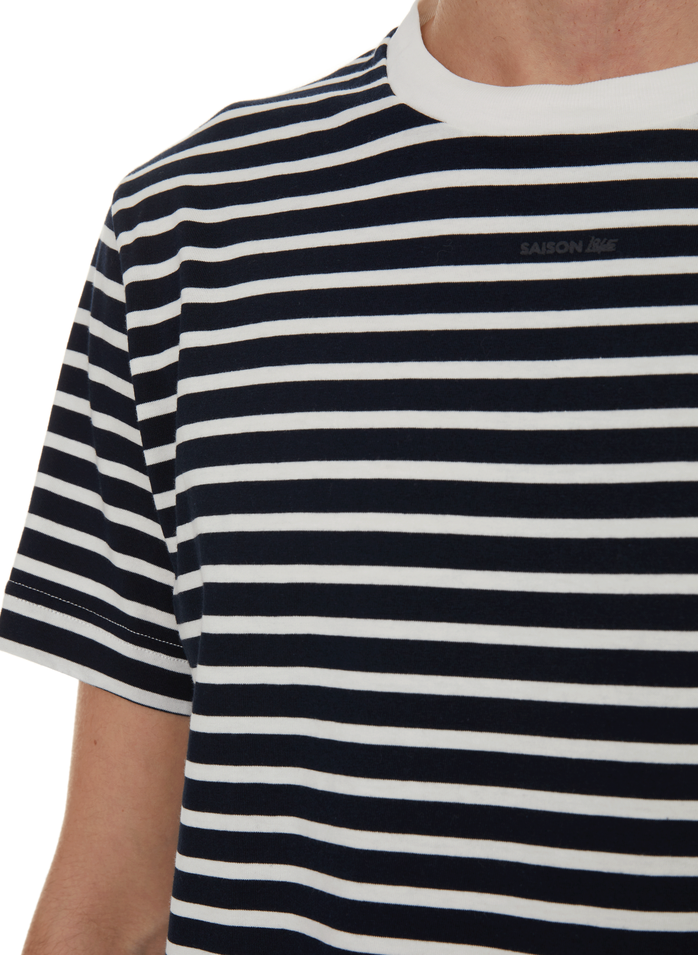 T-shirt rayé en coton  SAISON 1865 Bleu