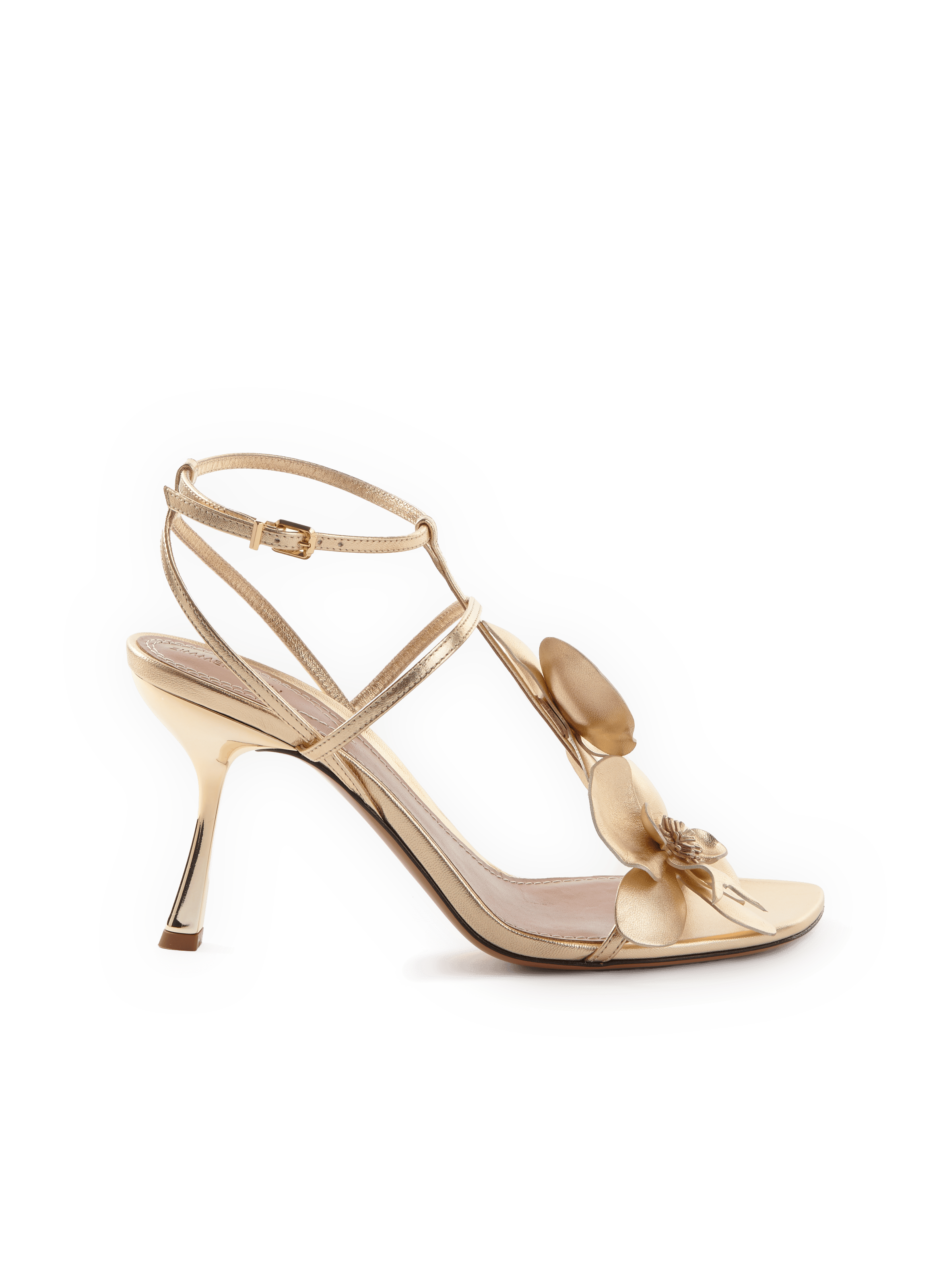 Sandales à talon Orchid en cuir | Doré Chaussures mariage The Wedding Explorer