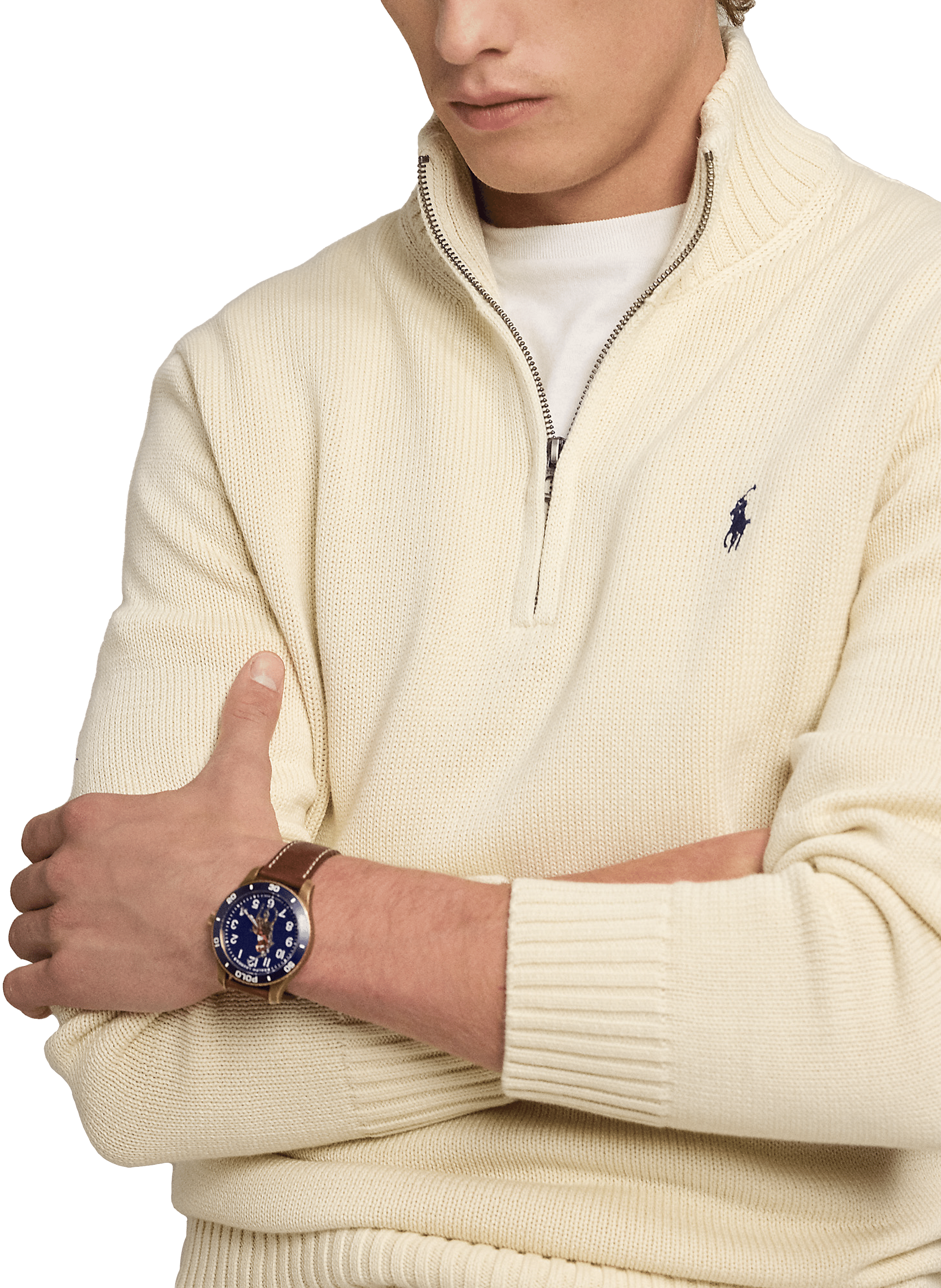 Funnel neck half-zip jumper POLO RALPH LAUREN White