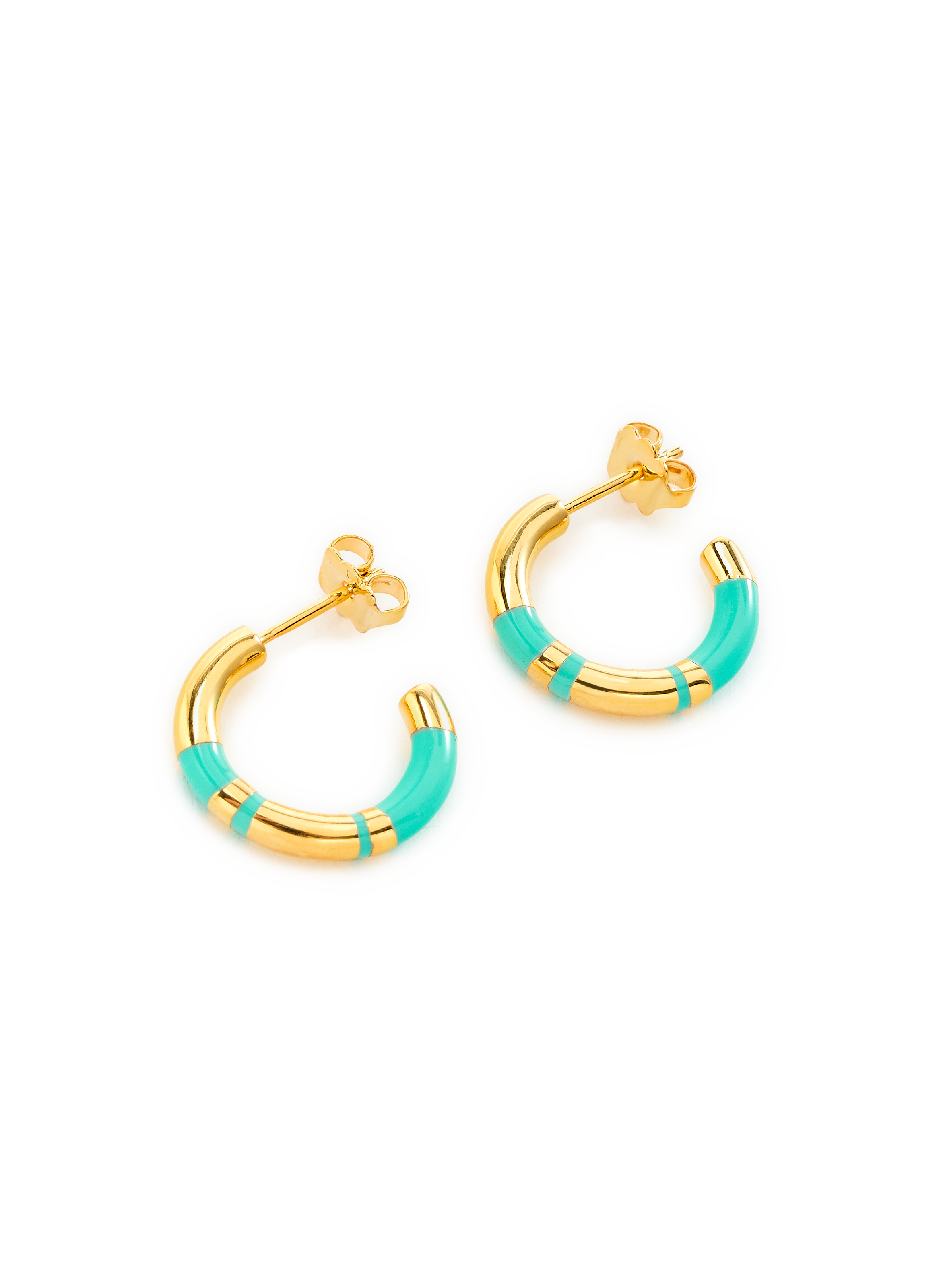 Petites créoles bi-matière AURELIE BIDERMANN Bleu