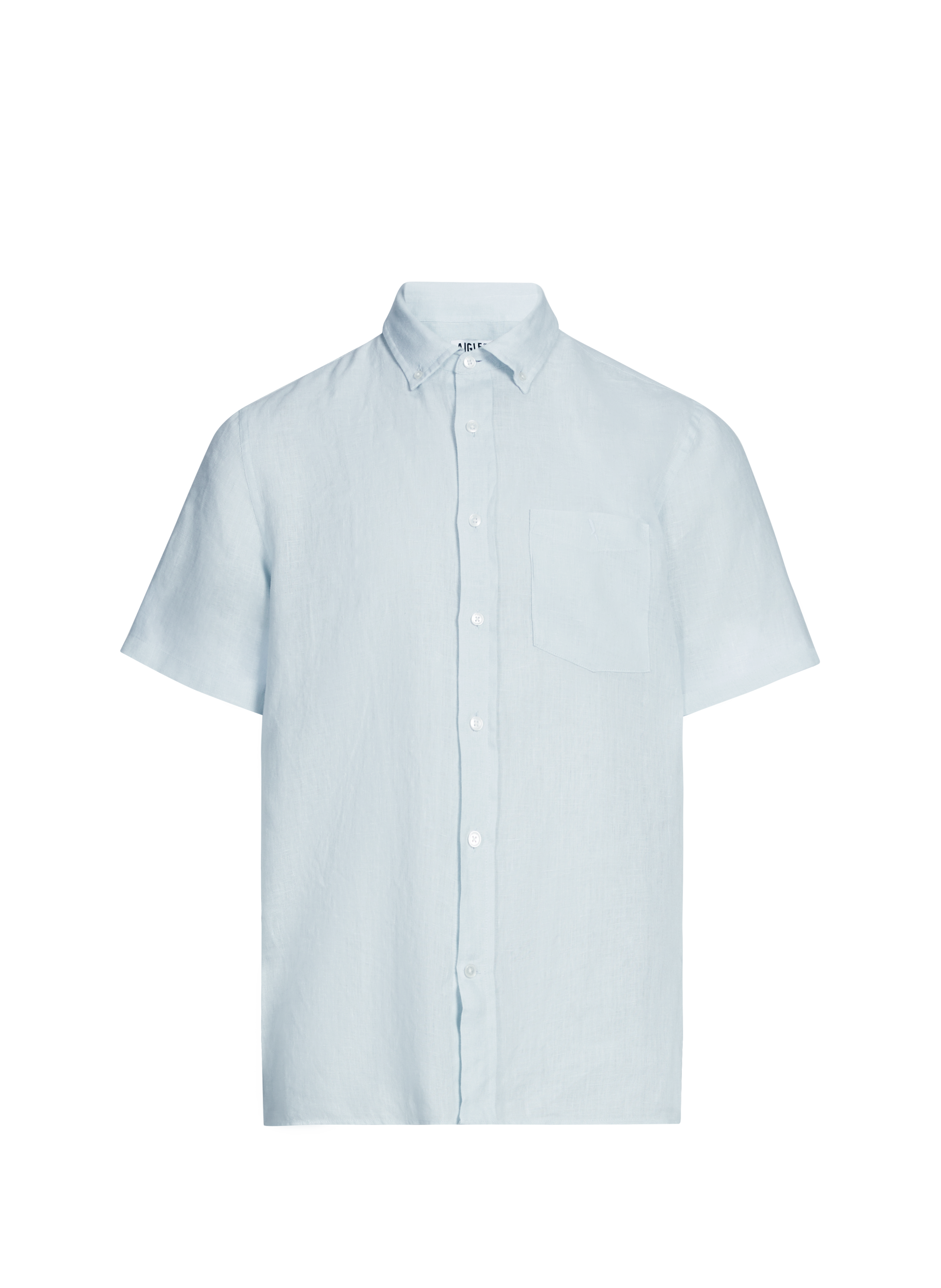 Chemise manches courtes en liin AIGLE Bleu