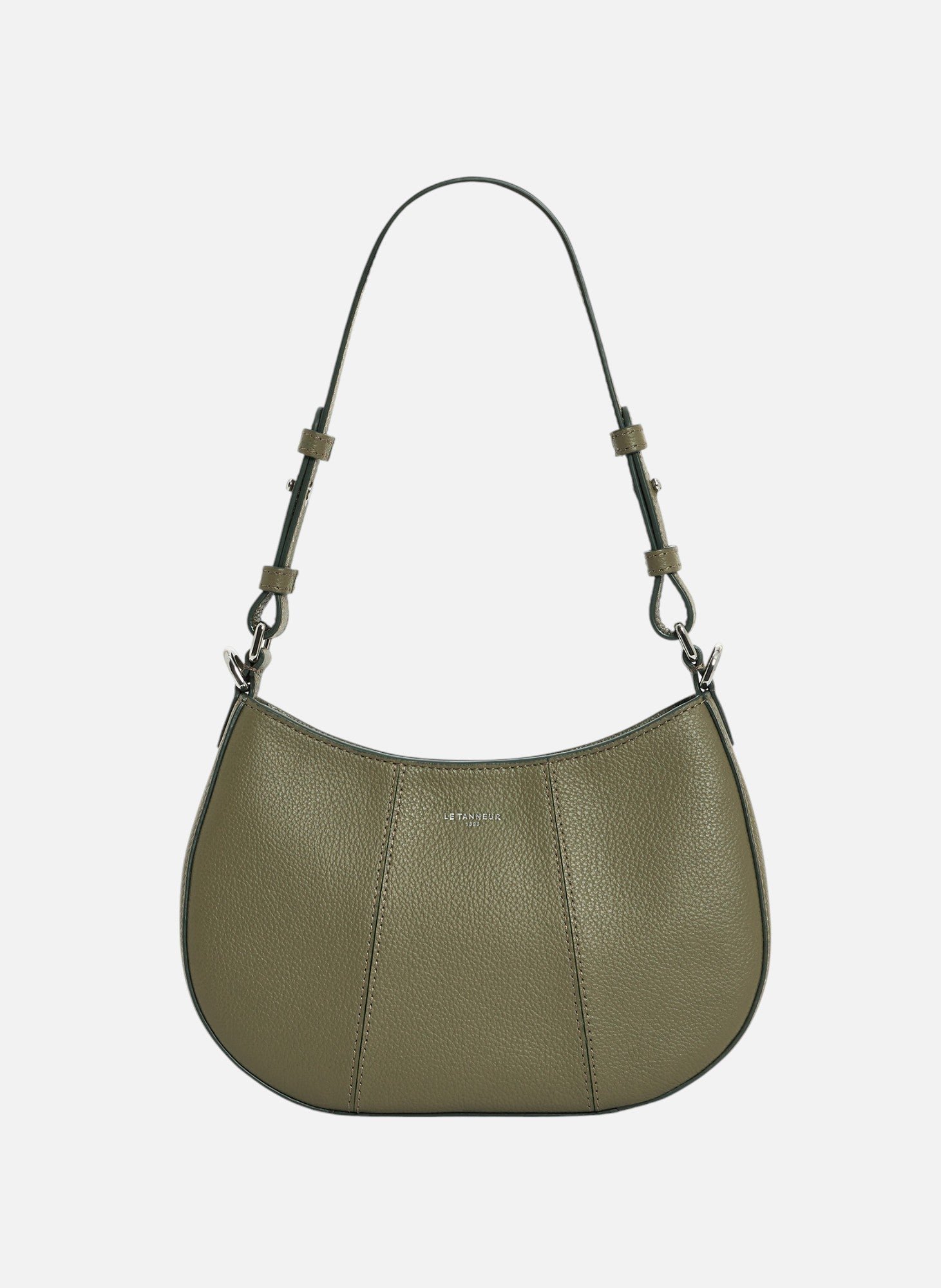 Petit sac demi-lune juliette en cuir grainé LE TANNEUR Vert