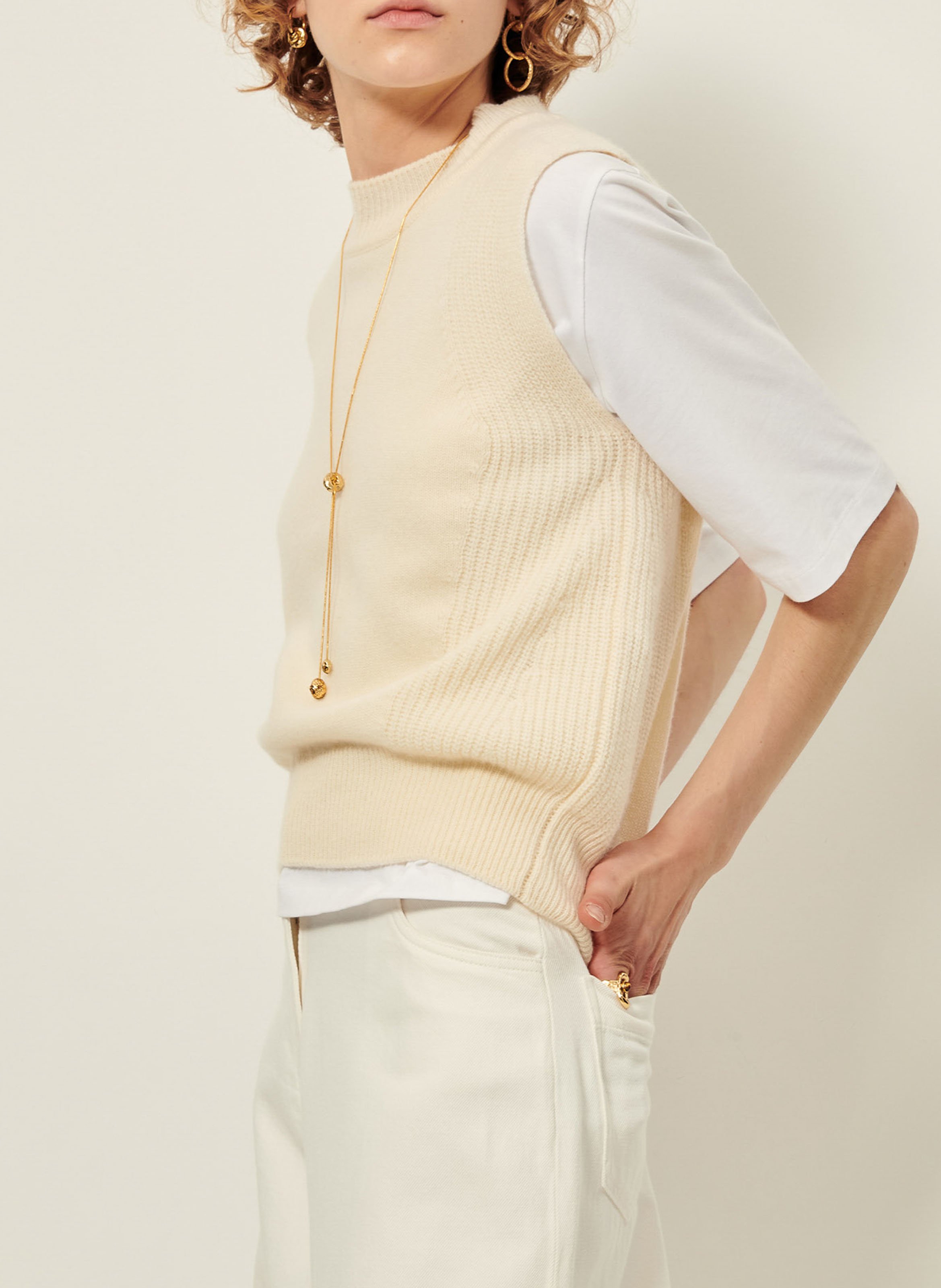 Pull col rond en laine baynino SESSUN Beige