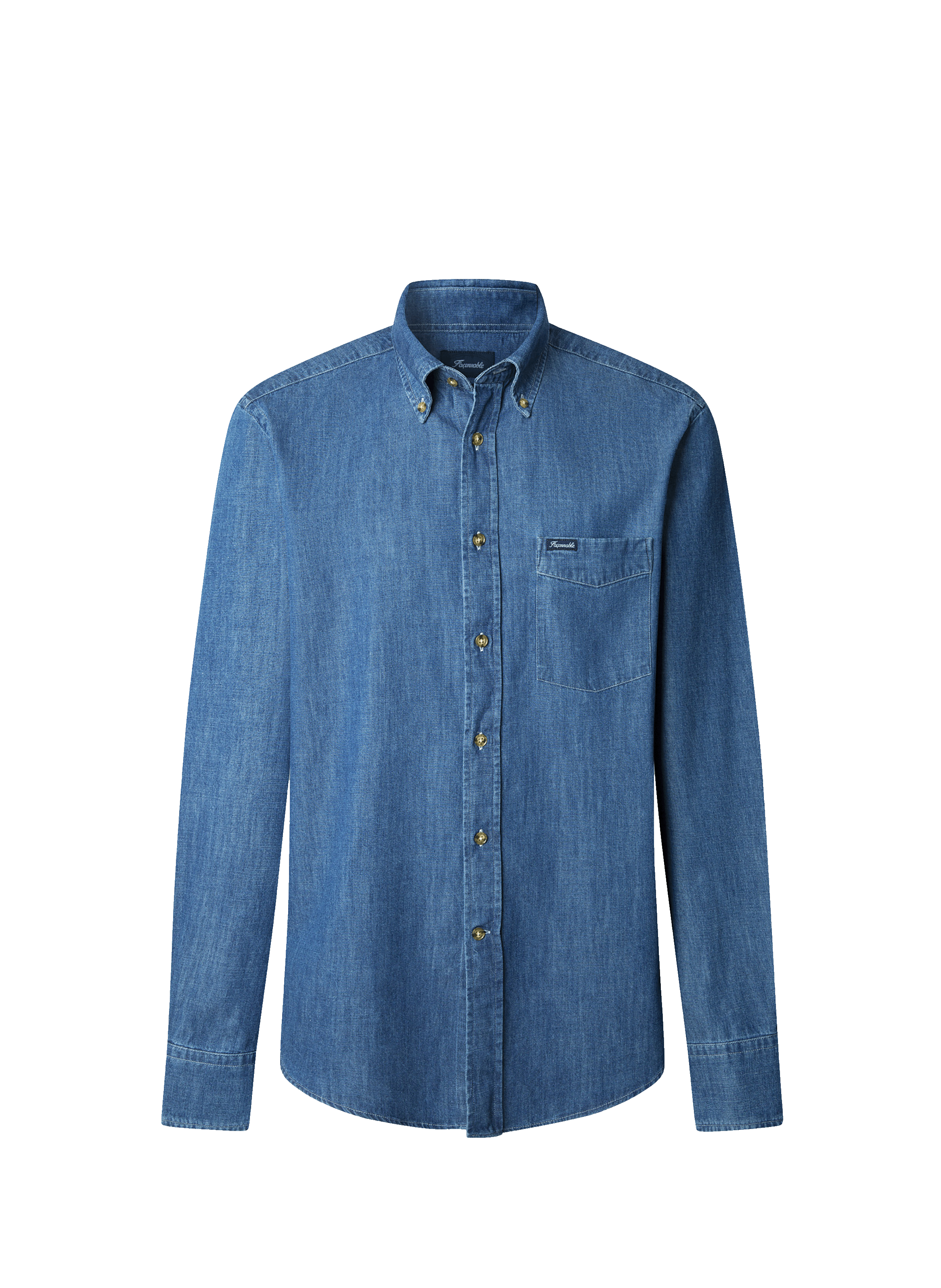 American collar cotton shirt FACONNABLE Blue