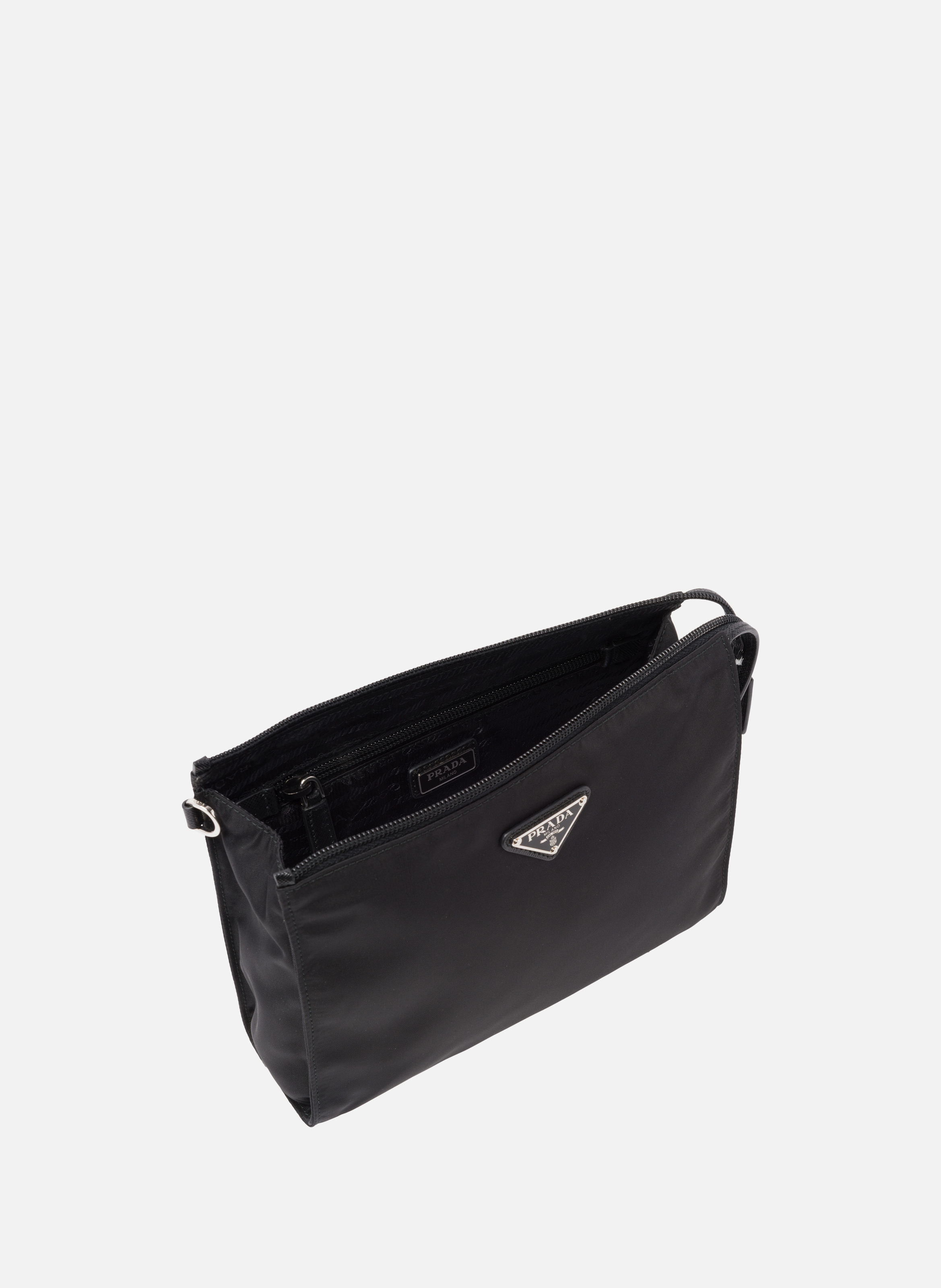 Nécessaire en re-nylon et cuir saffiano PRADA Noir