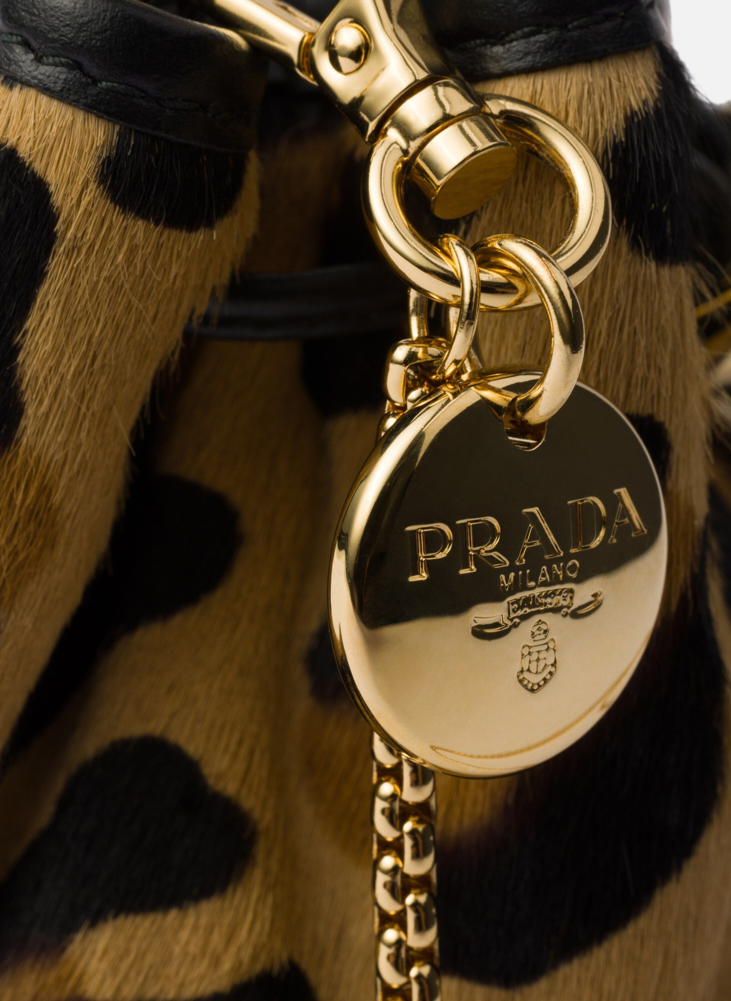 Mini pochette en cuir imprimé PRADA Beige