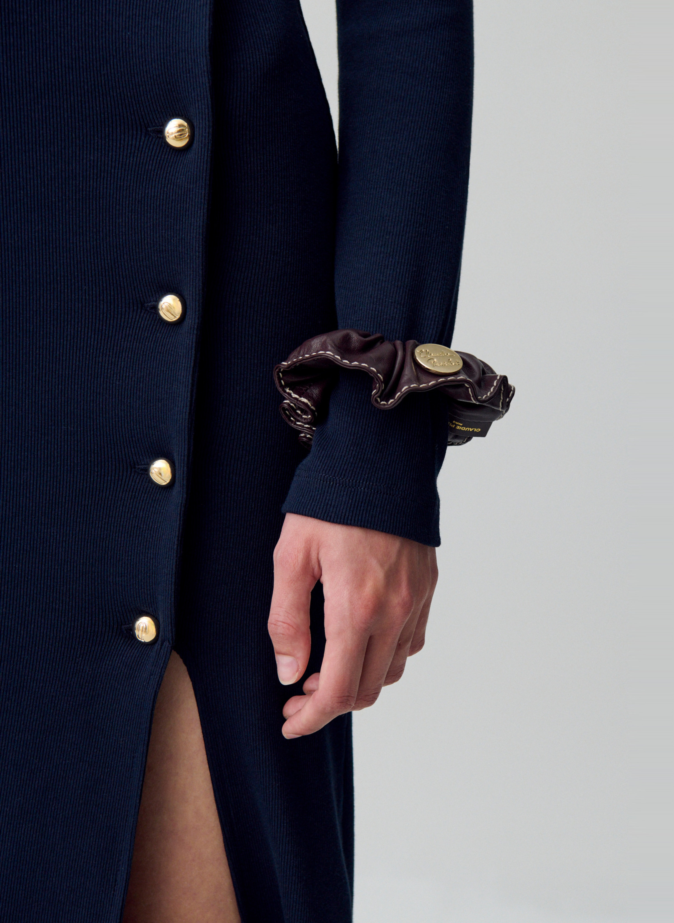 Chouchou en cuir uni CLAUDIE PIERLOT Rouge