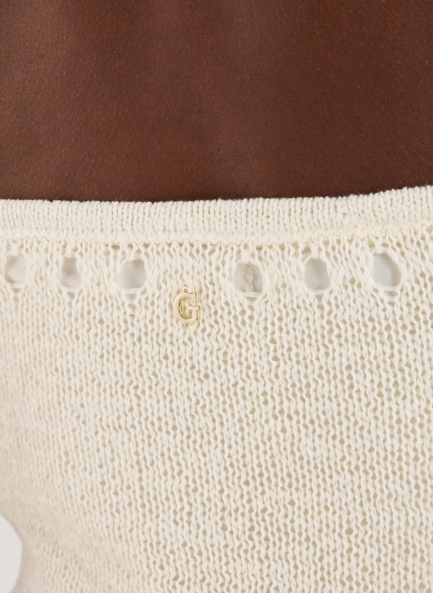 Knit midi strapless dress GUESS White