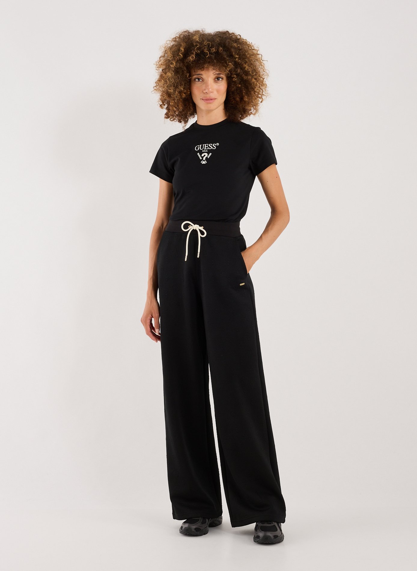 T-shirt avec logo brodé en coton mélangé GUESS Multicolore