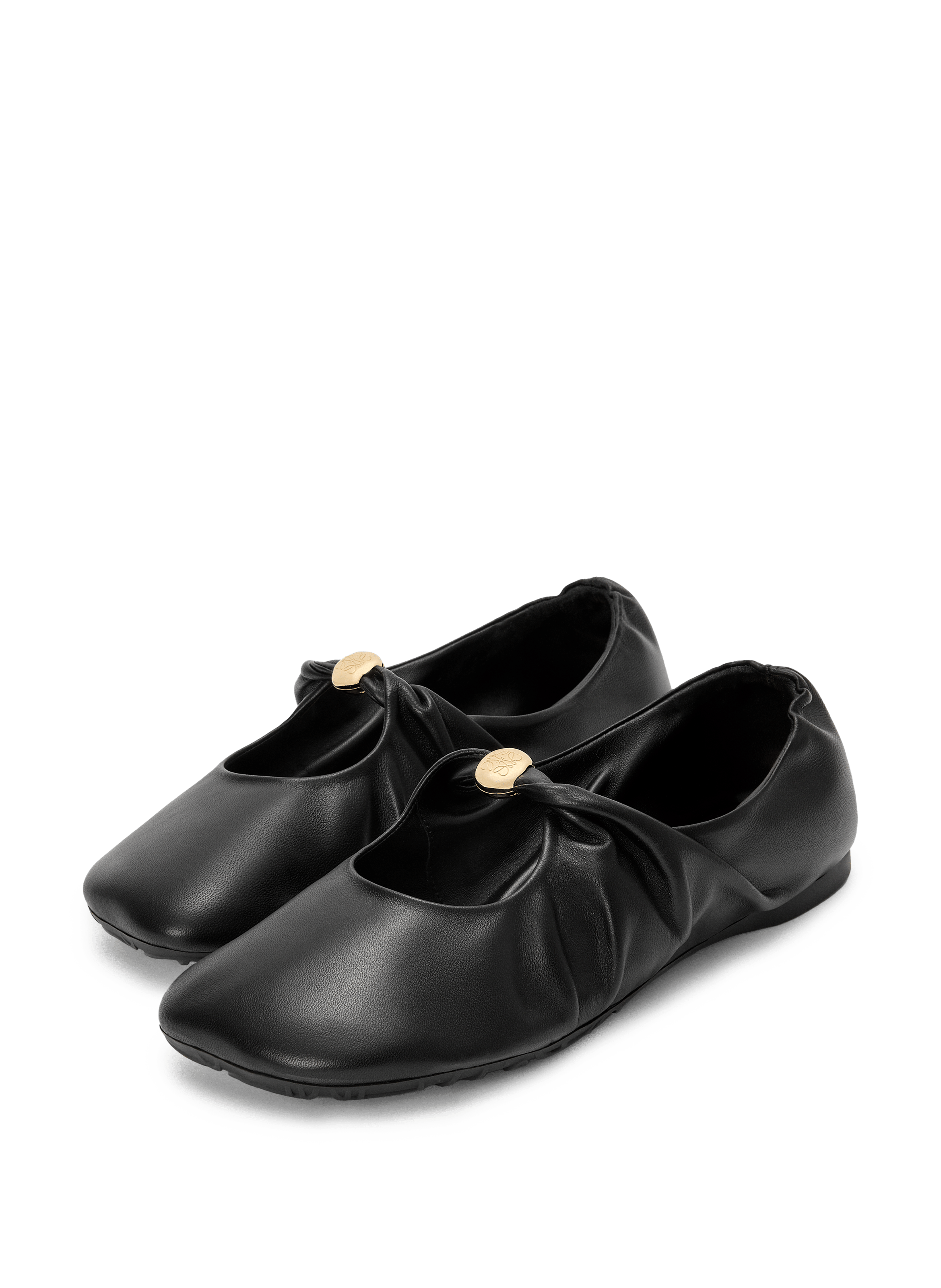 Pebble Soft lamb nappa leather ballet flats LOEWE Black