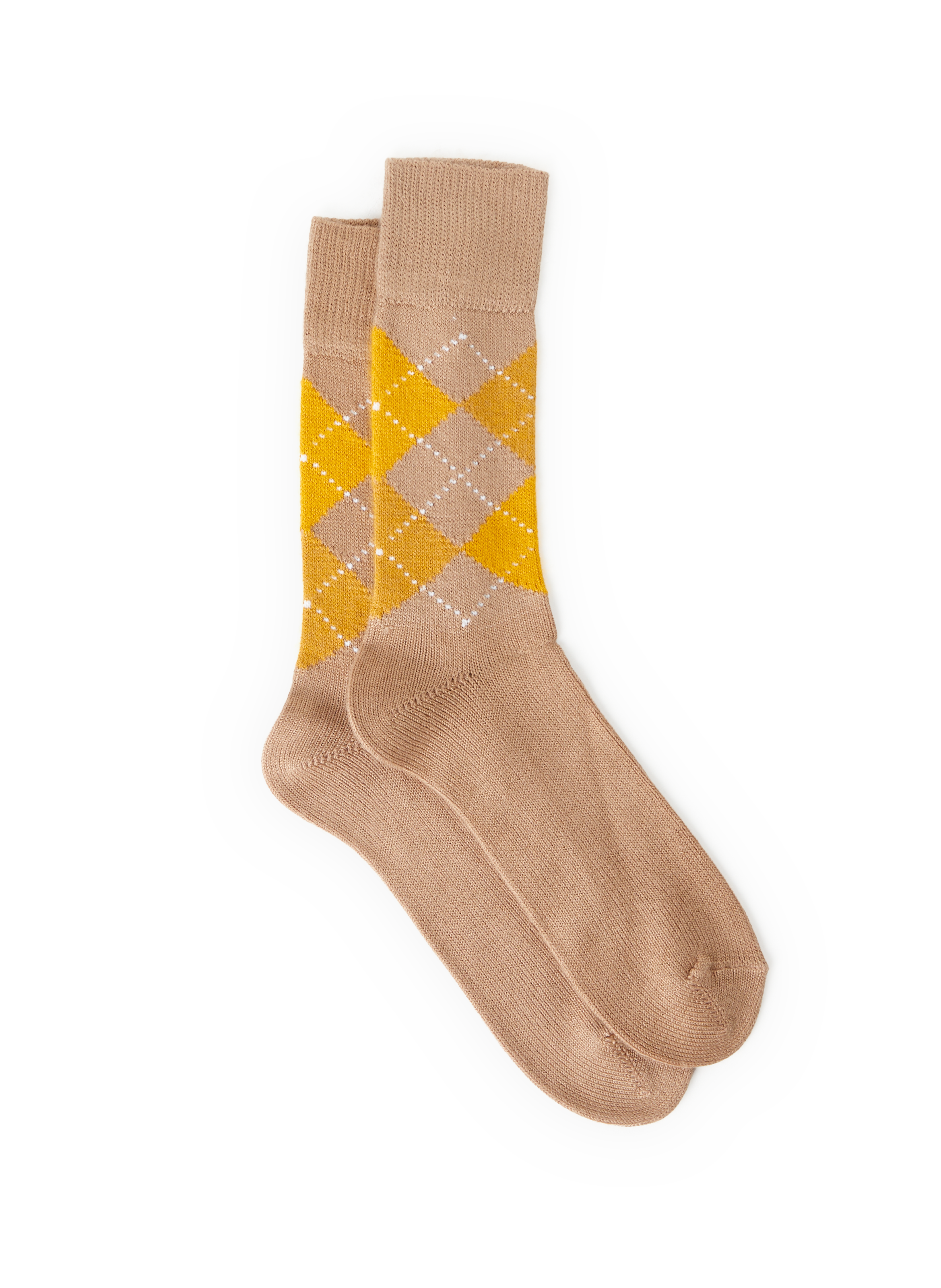 BURLINGTON Chaussettes mi-hautes à motif losanges Beige