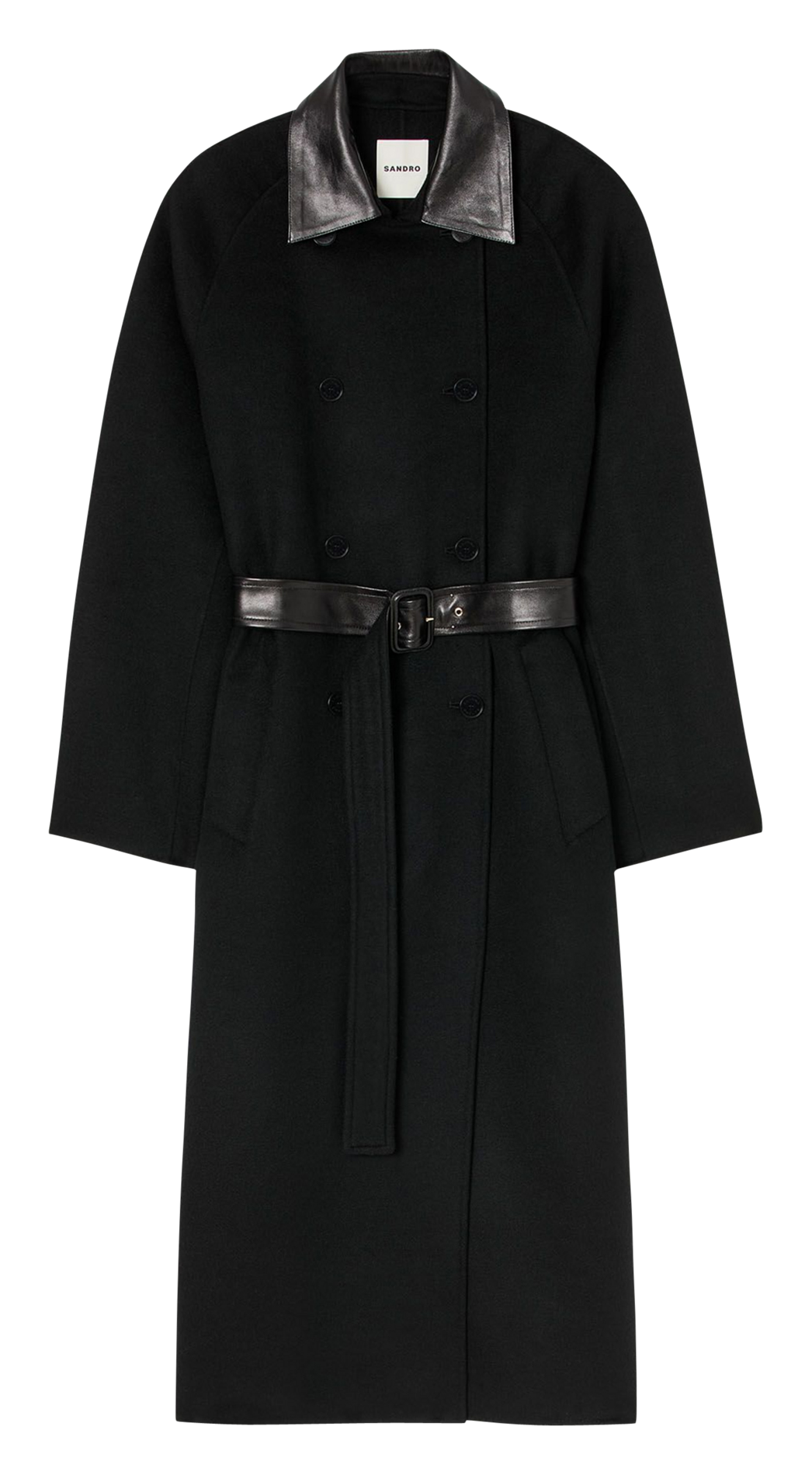 Manteau long oversize en laine SANDRO Noir