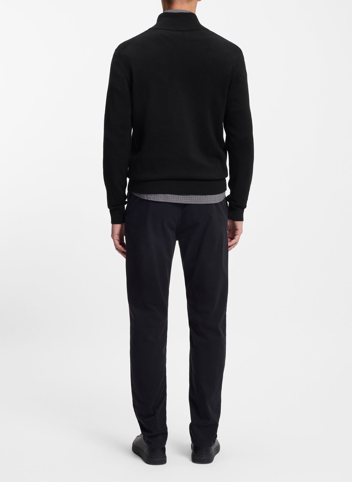 Gilet col montant en coton et en cachemire mélangés BOSS Noir