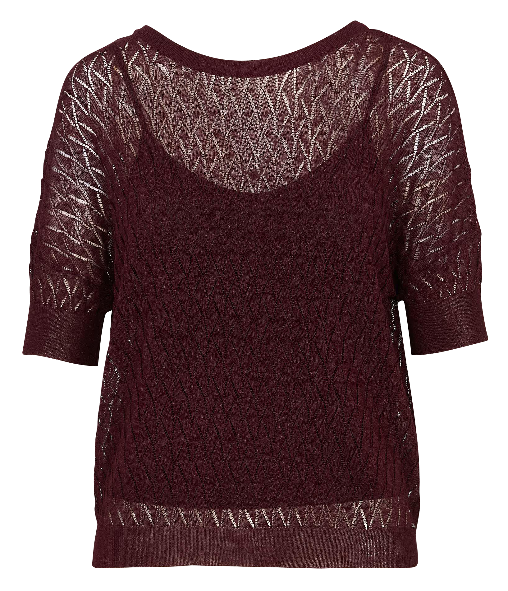 Pull devant dos droit en maille pailletée IKKS Violet