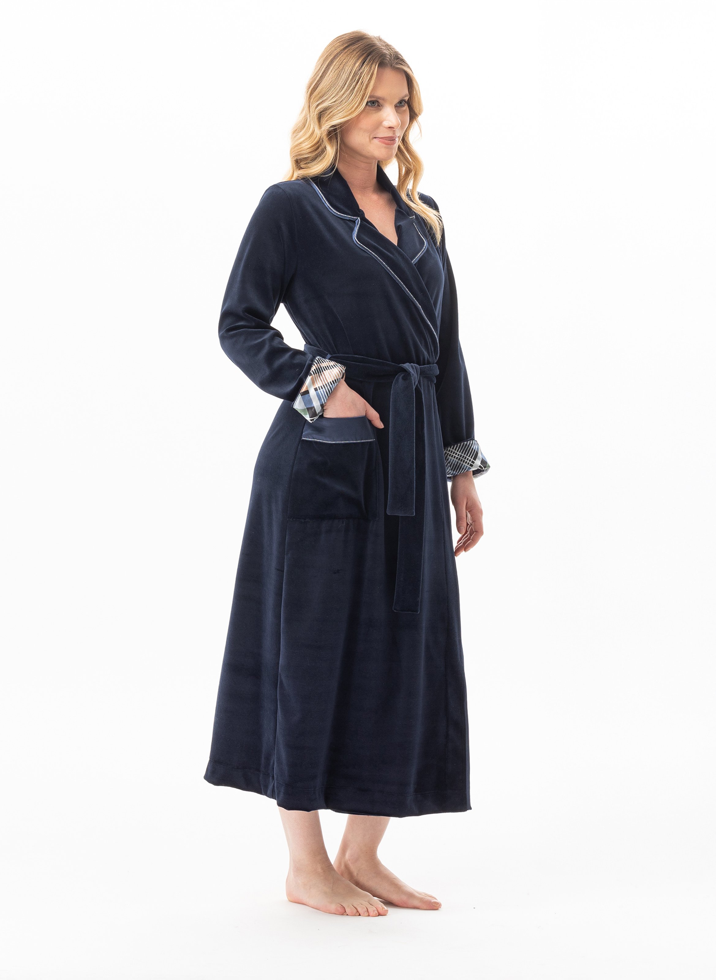 Peignoir en velours bradley 160 LE CHAT Bleu