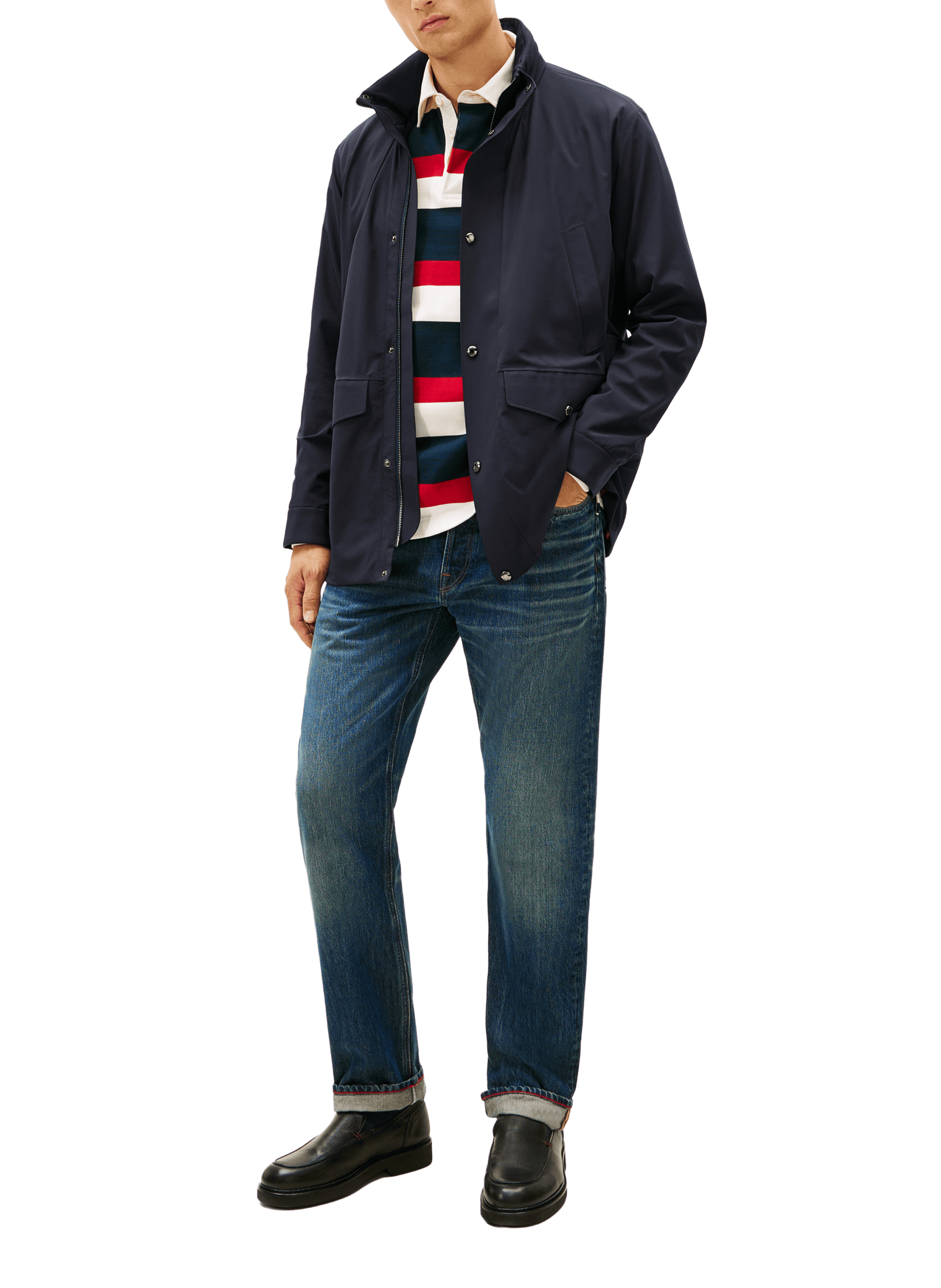 Veste col montant capuche amovible TOMMY HILFIGER Bleu