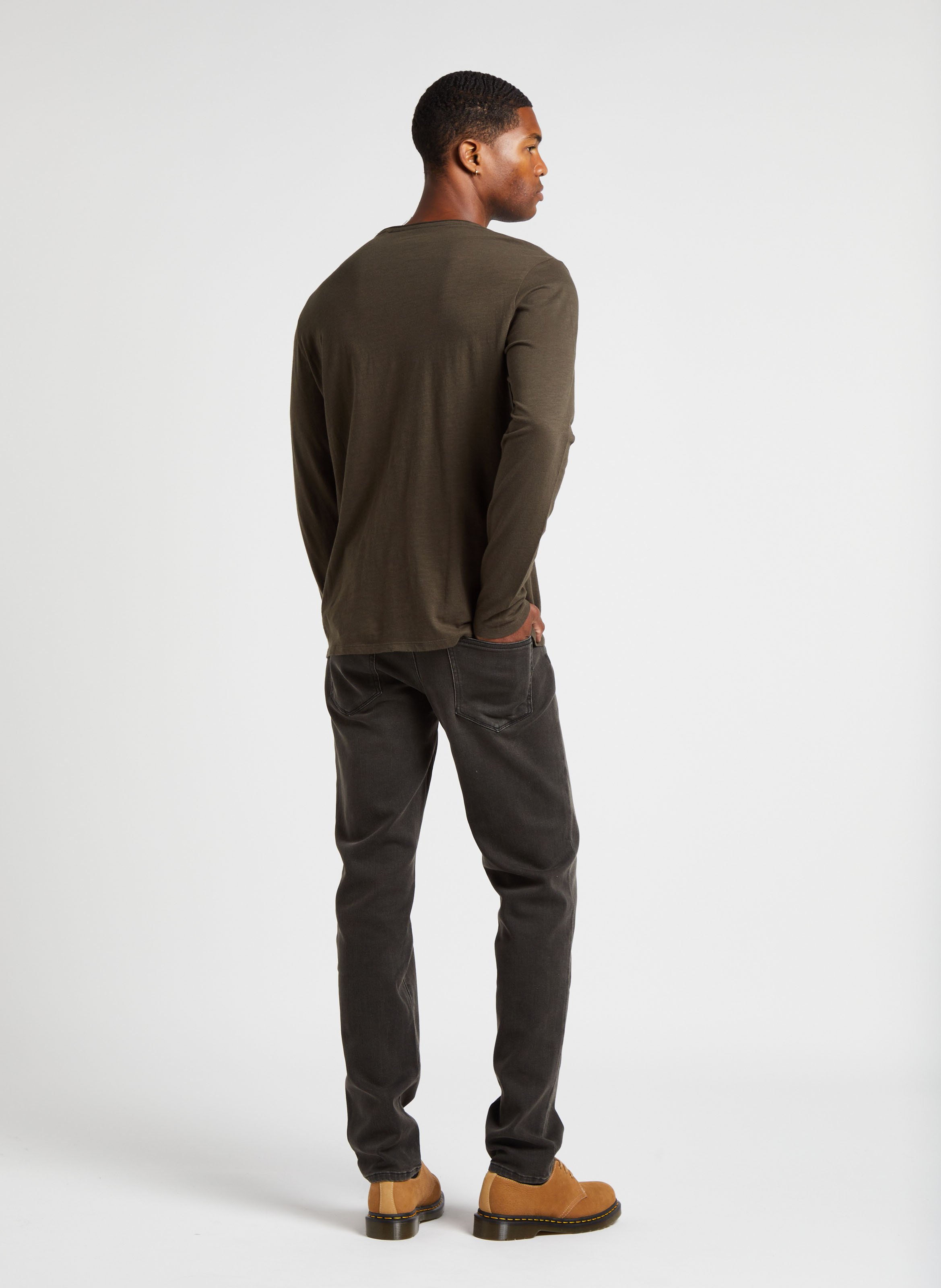 Tee-shirt col rond en coton IKKS Kaki